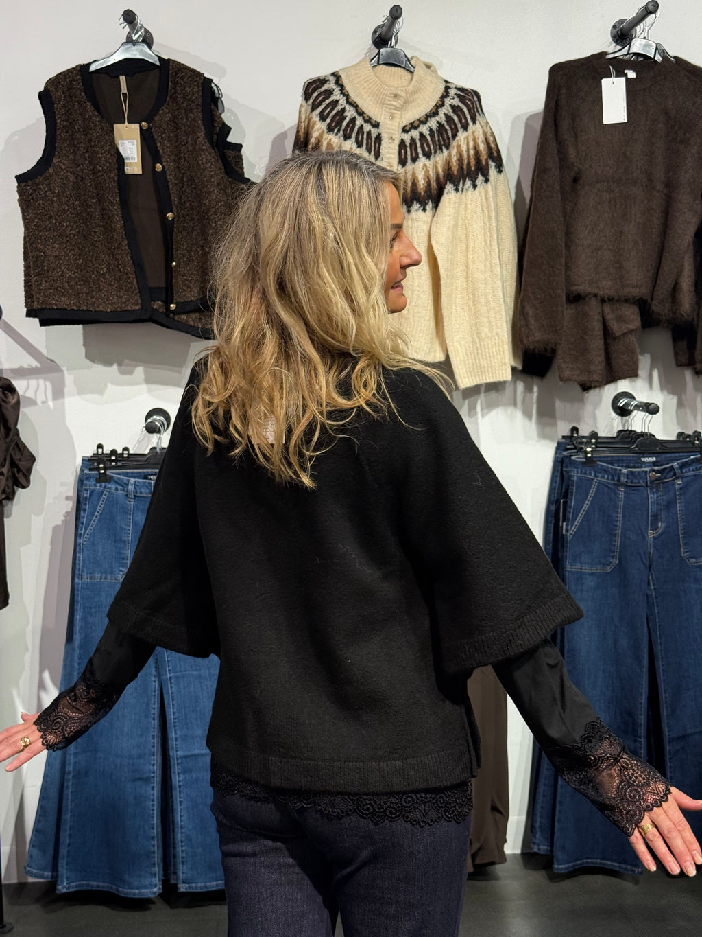 Cape cardigan - svart