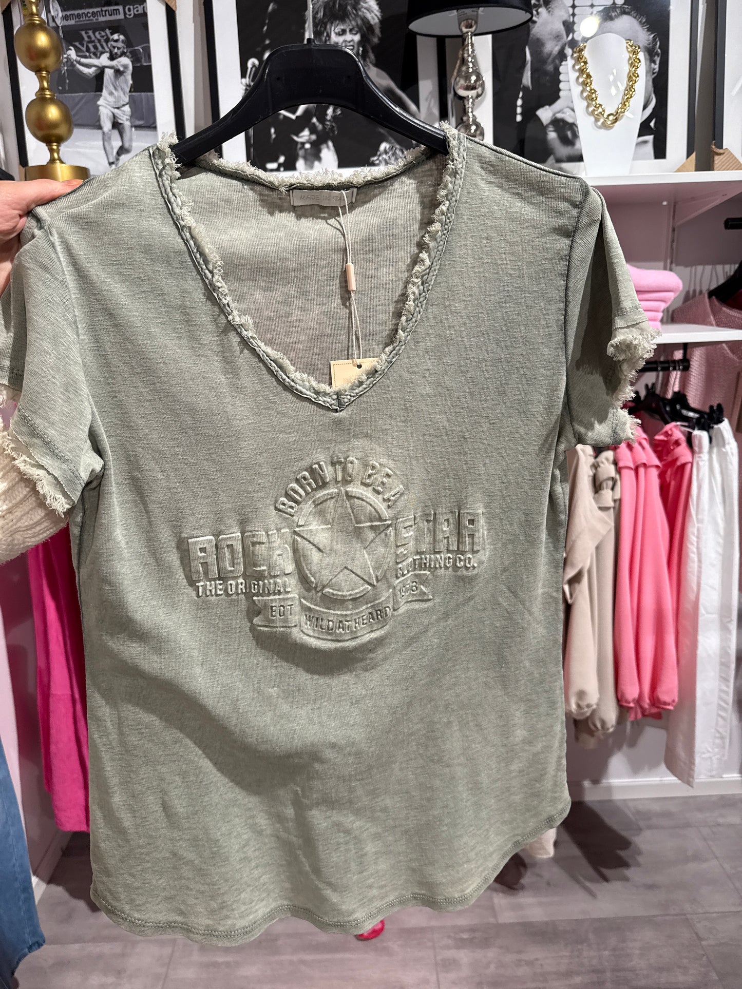 T-shirt med tryck grön