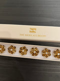 Skjortknapp- blomma brun/guld