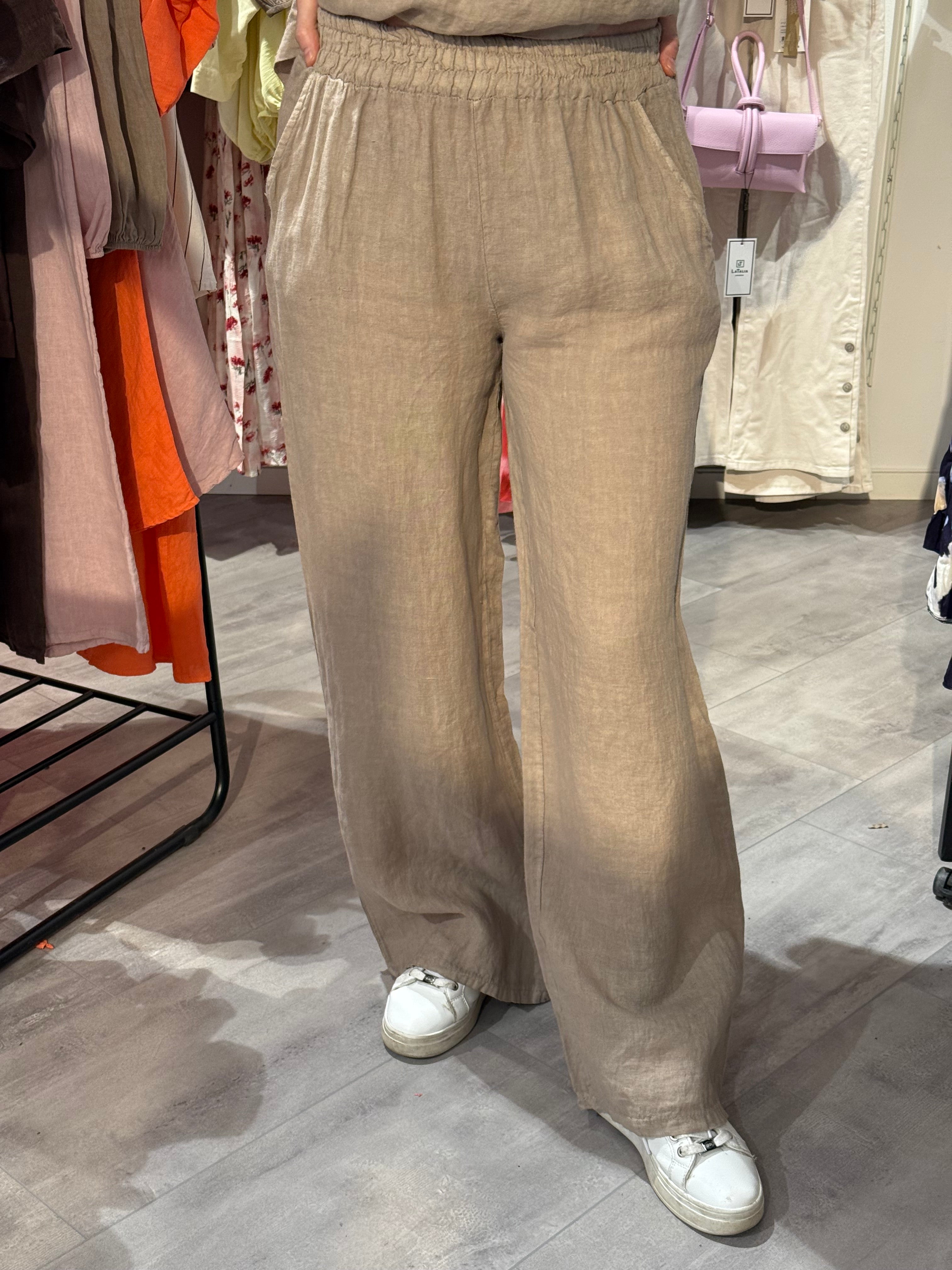 VIDA LINNEBYXOR - TAUPE