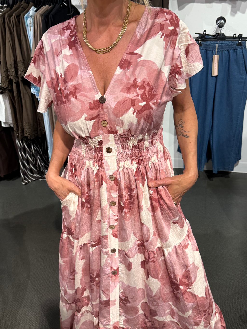 Lisa dress- dusty pink