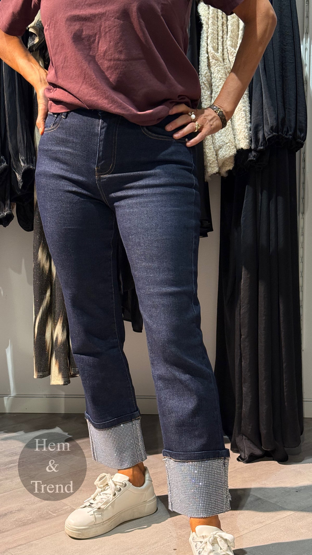 Jeans straight- bling blå