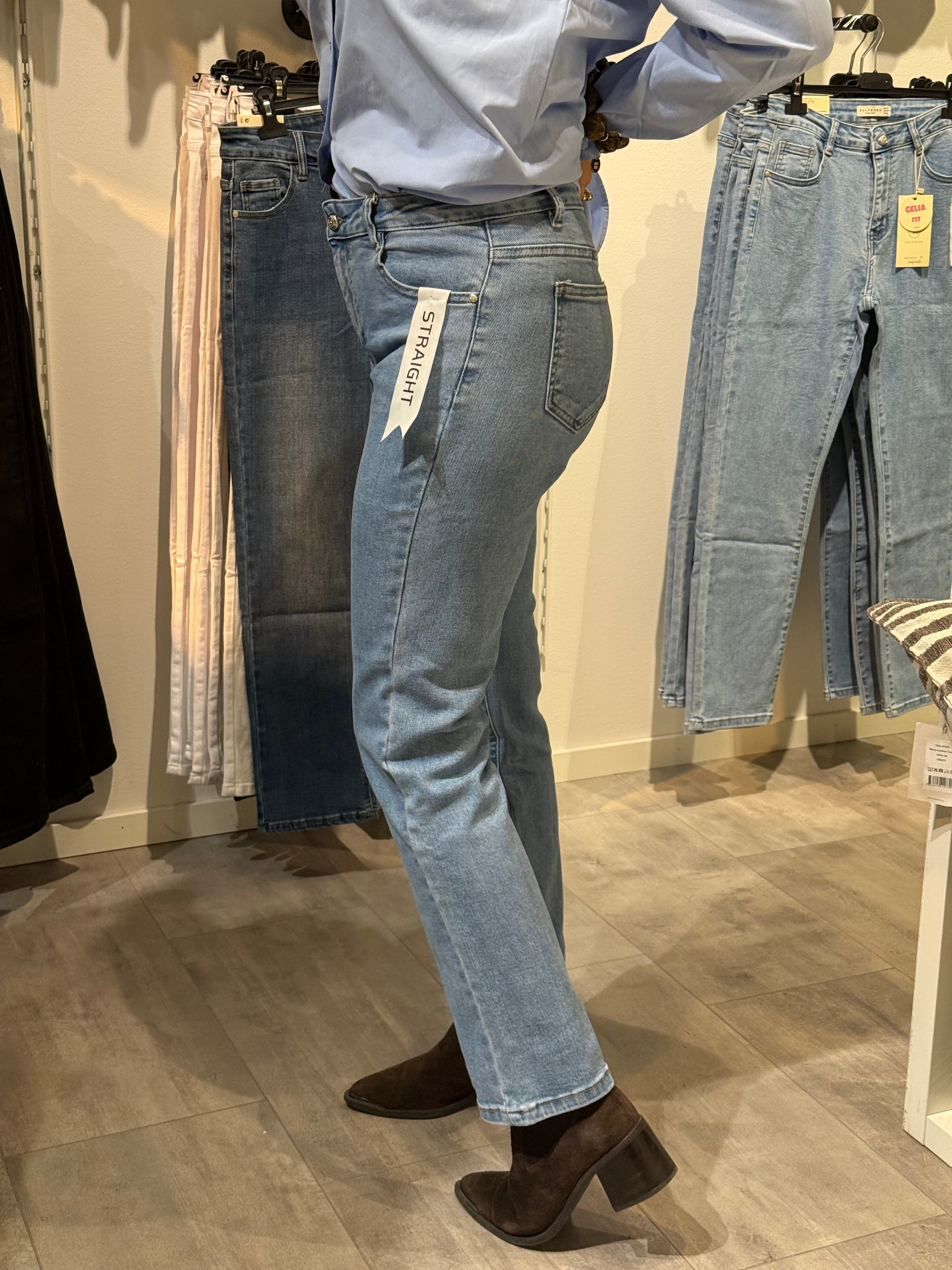 Straight jeans- ljusblå