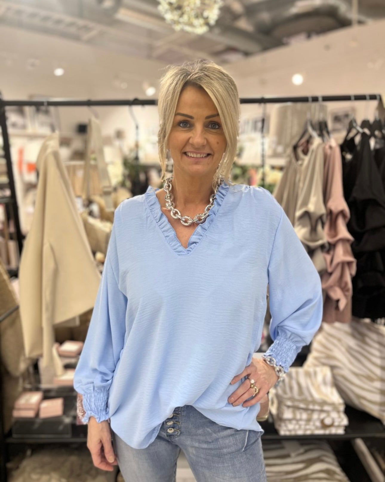 Basic light blue blouse