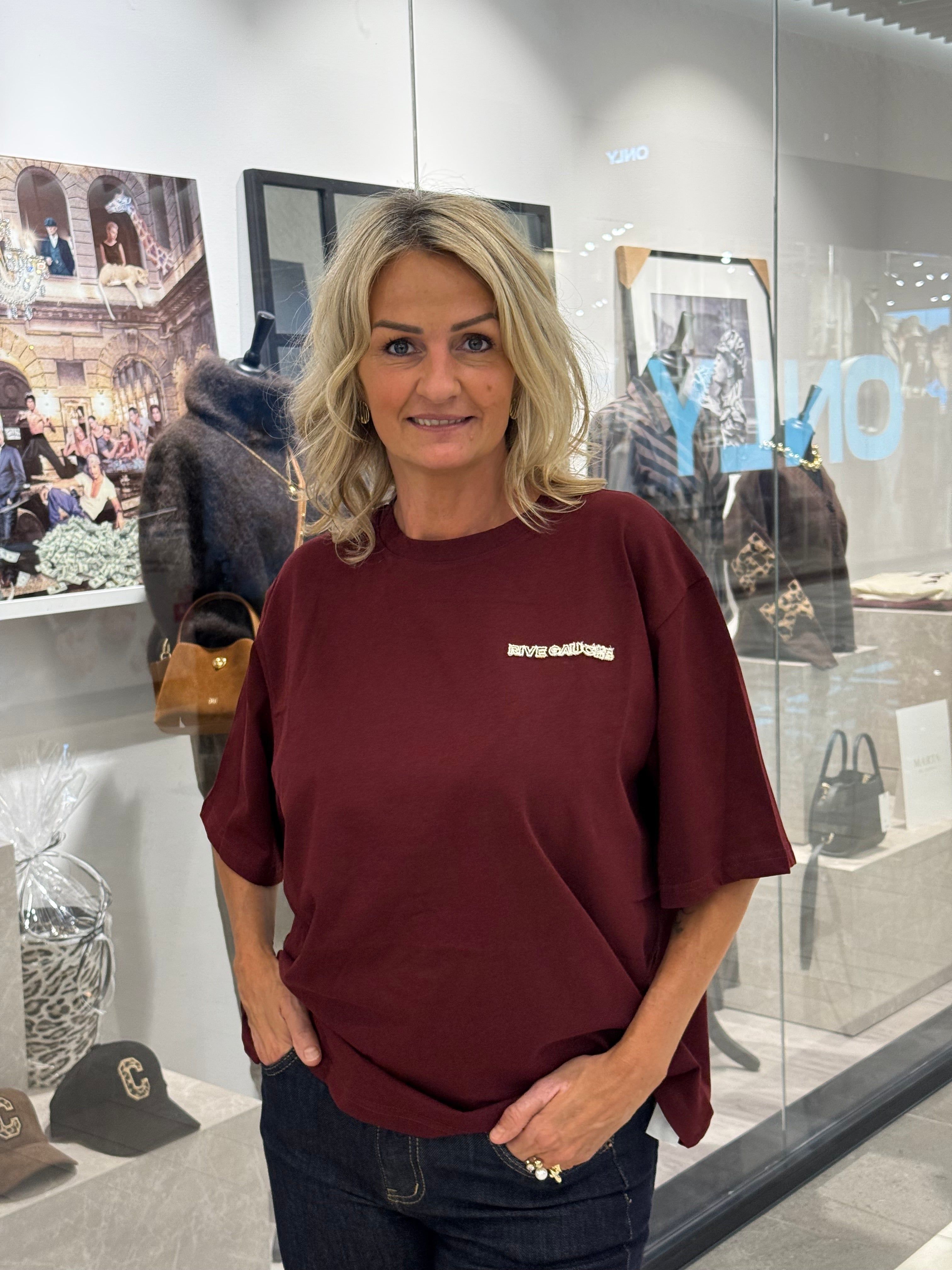 T-shirt RIVE GAUCHE-vinröd
