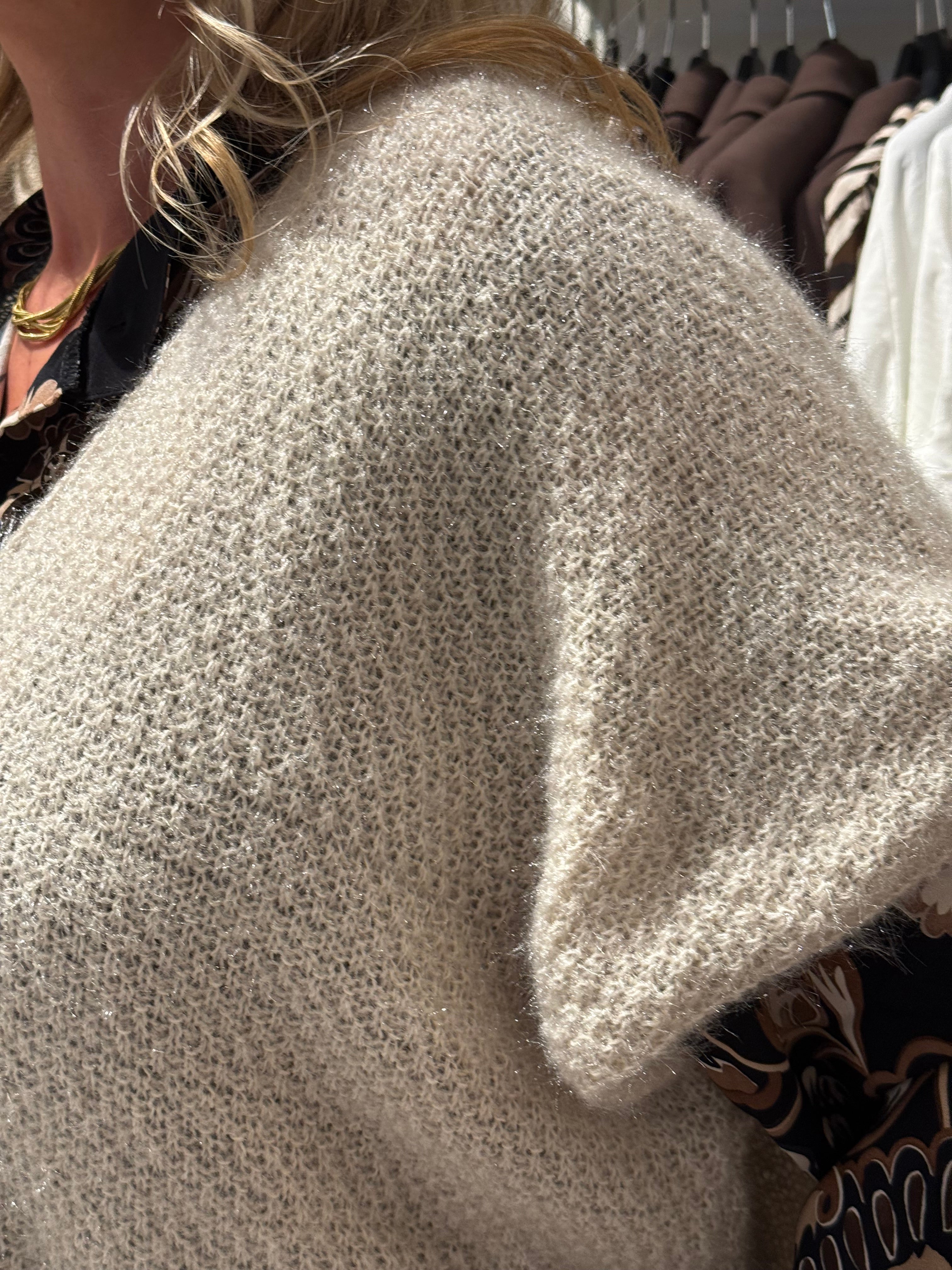 Linn glitter tröja beige