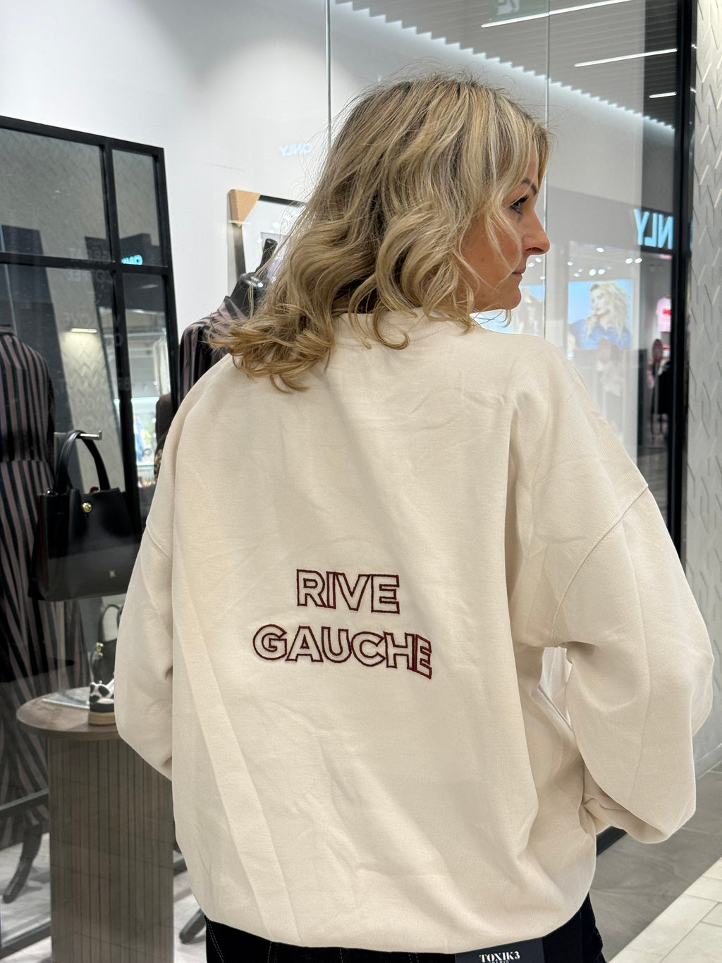 College tröja RIVE GAUCHE- beige