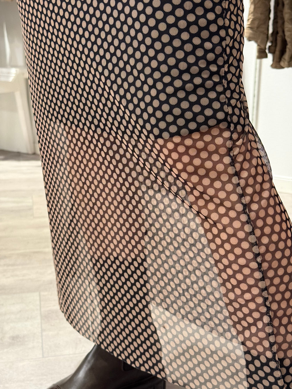 POLKA DOT MESH SKIRT