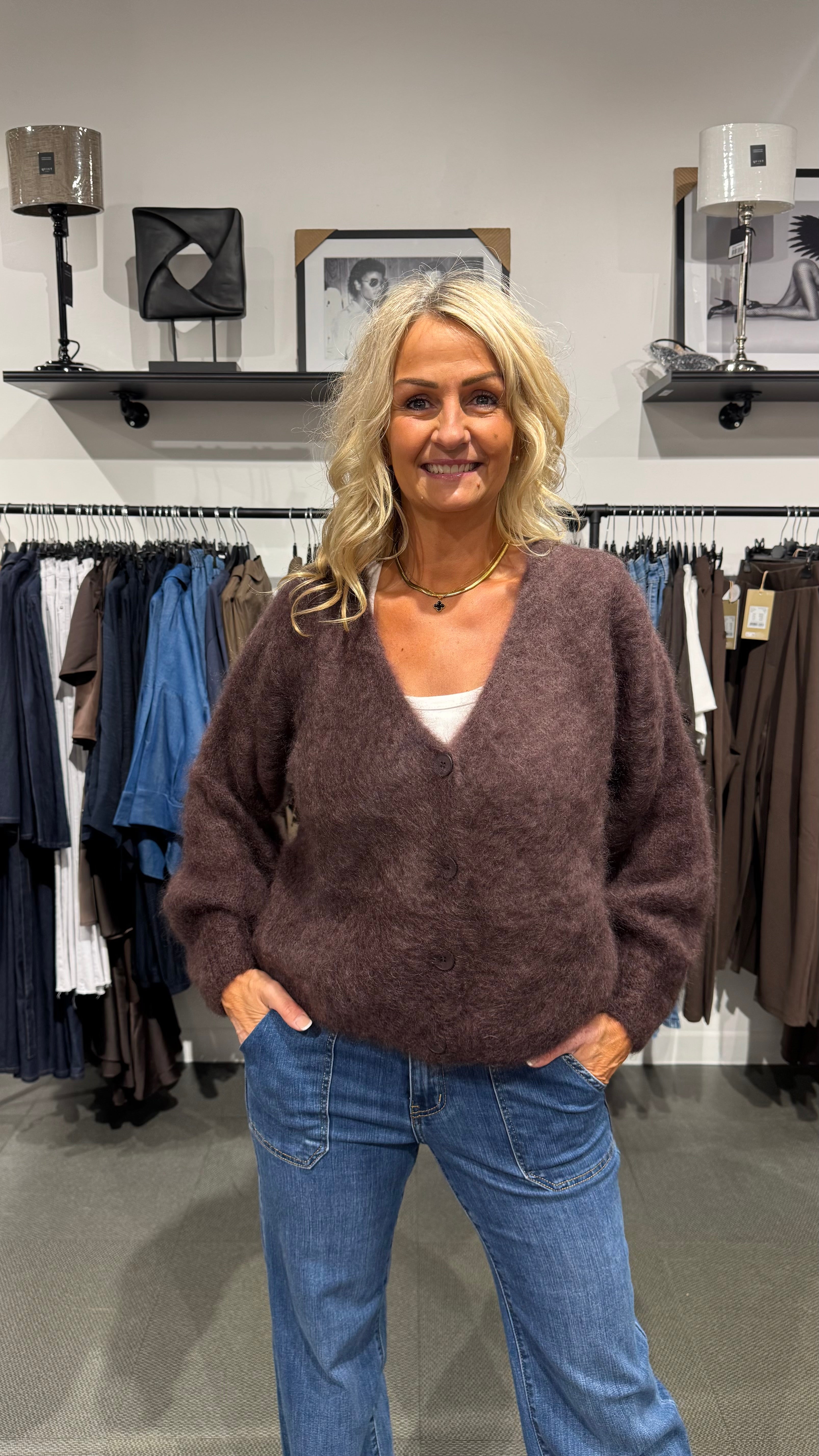 MOHAIR CARDIGAN - CHOCOLATE BROWN