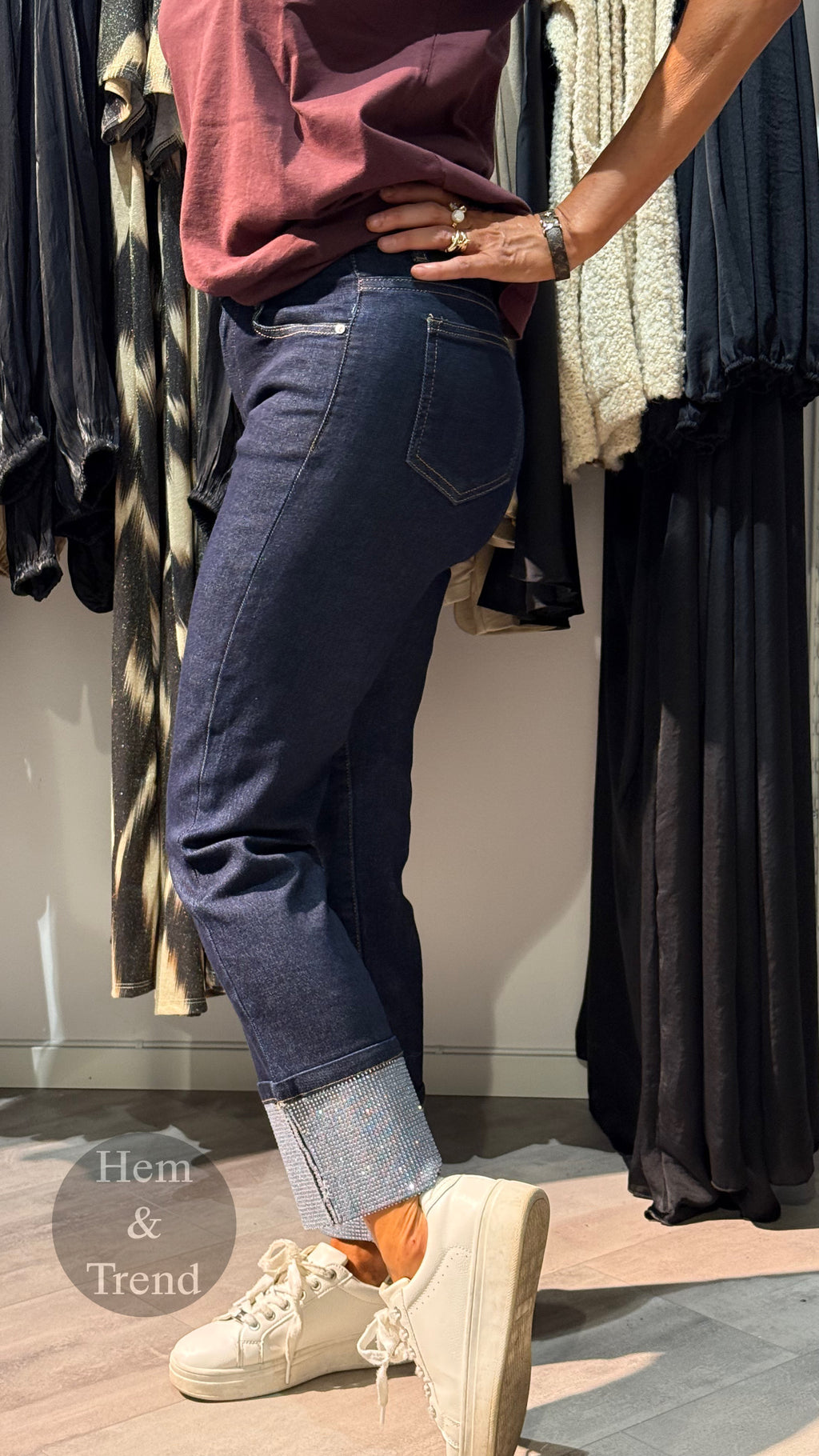 Jeans straight- bling blå