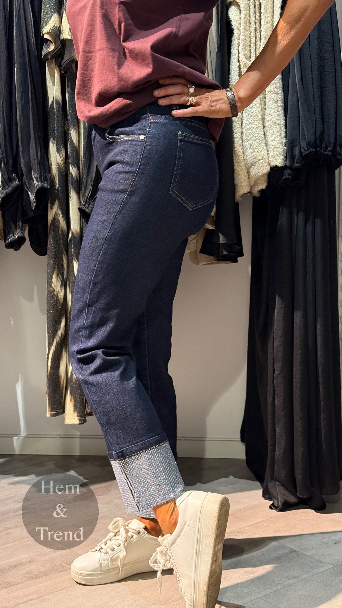 Jeans straight- bling blå