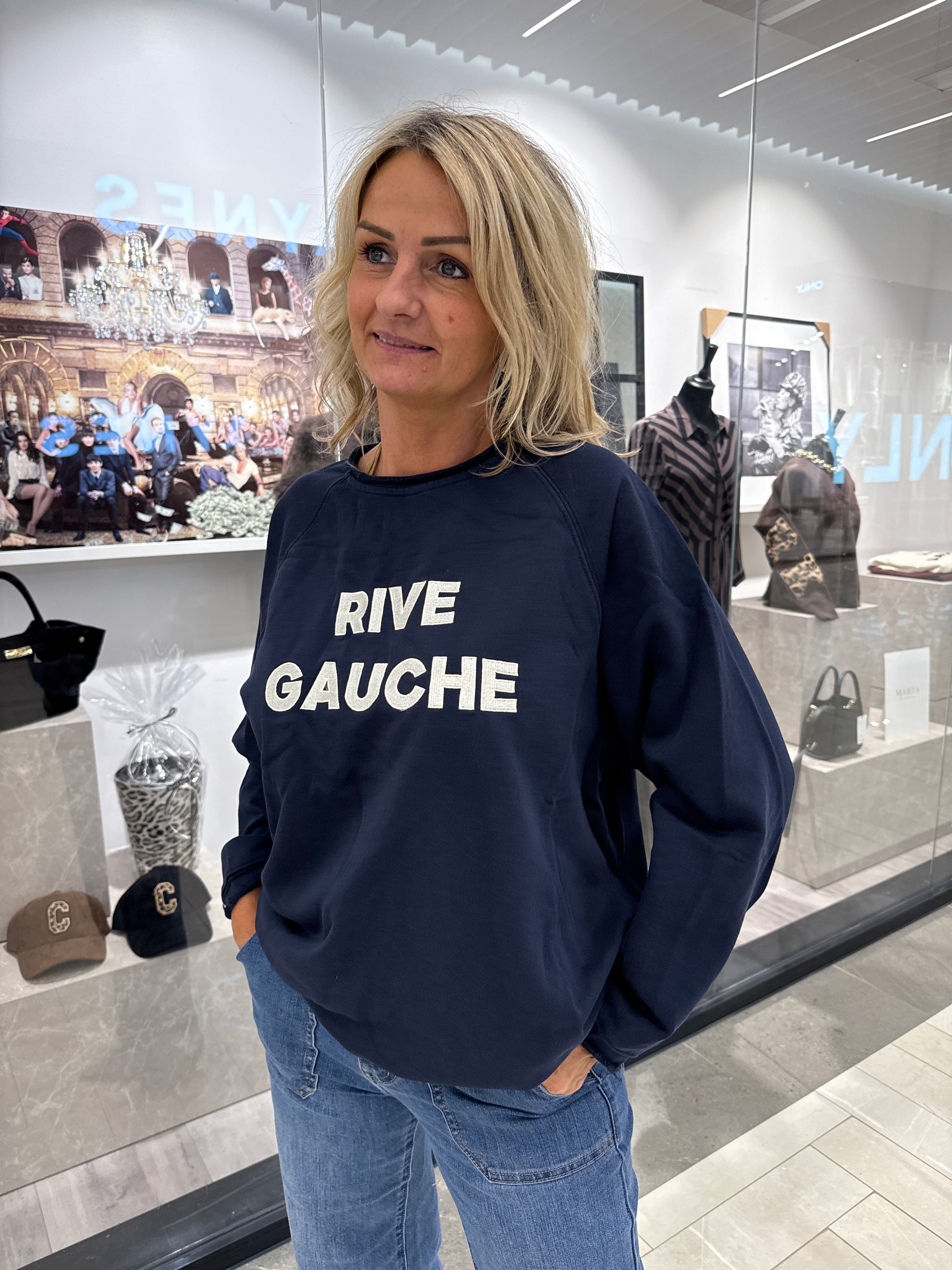 Långärmad tröja RIVE GAUCHE-mörkblå