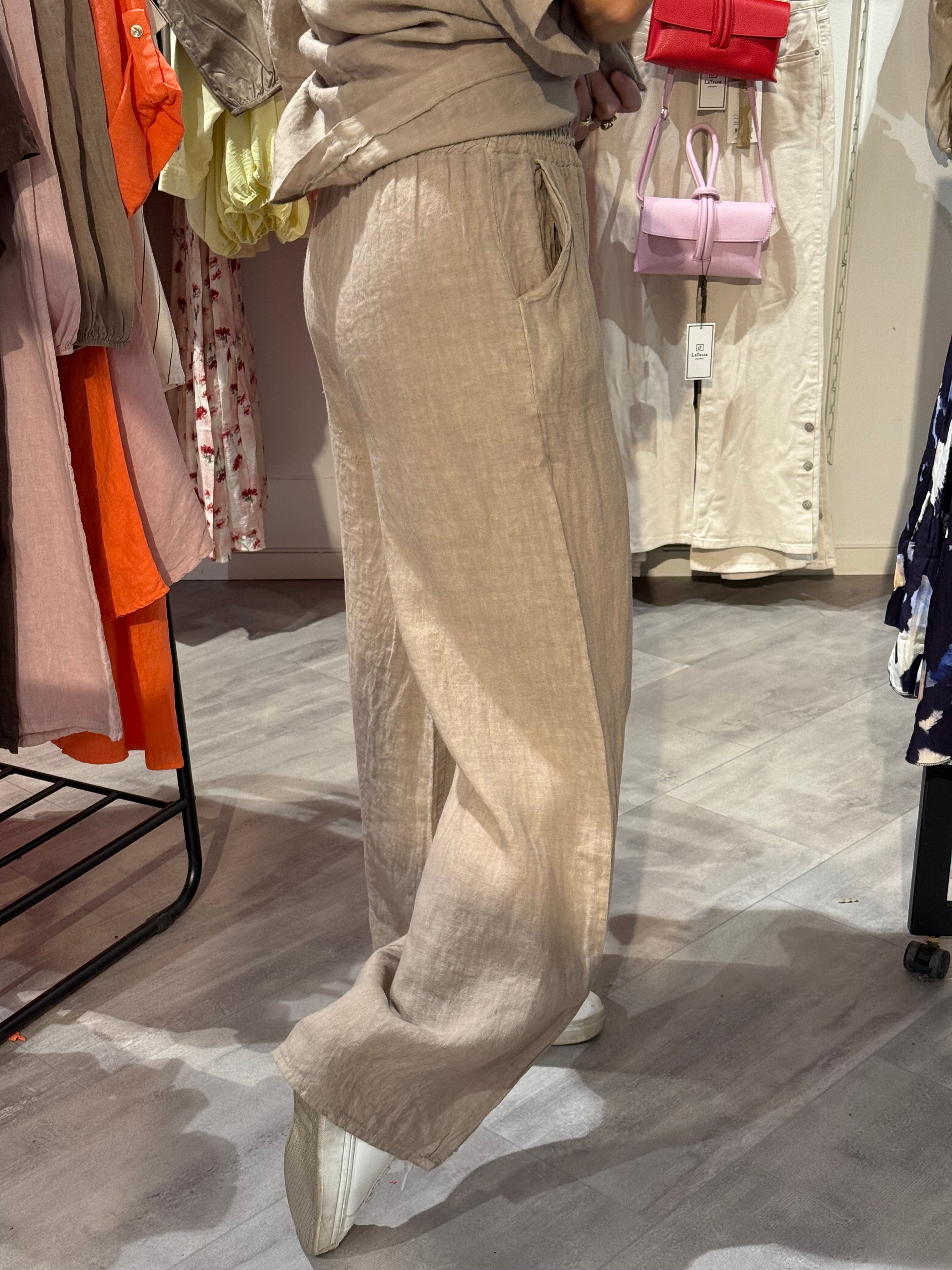 VIDA LINNEBYXOR - TAUPE