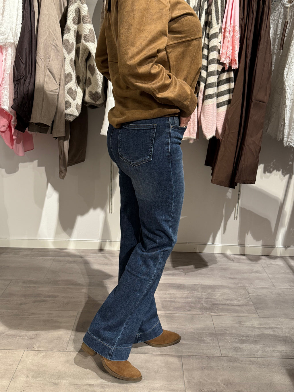 Wideleg jeans - mörkblå