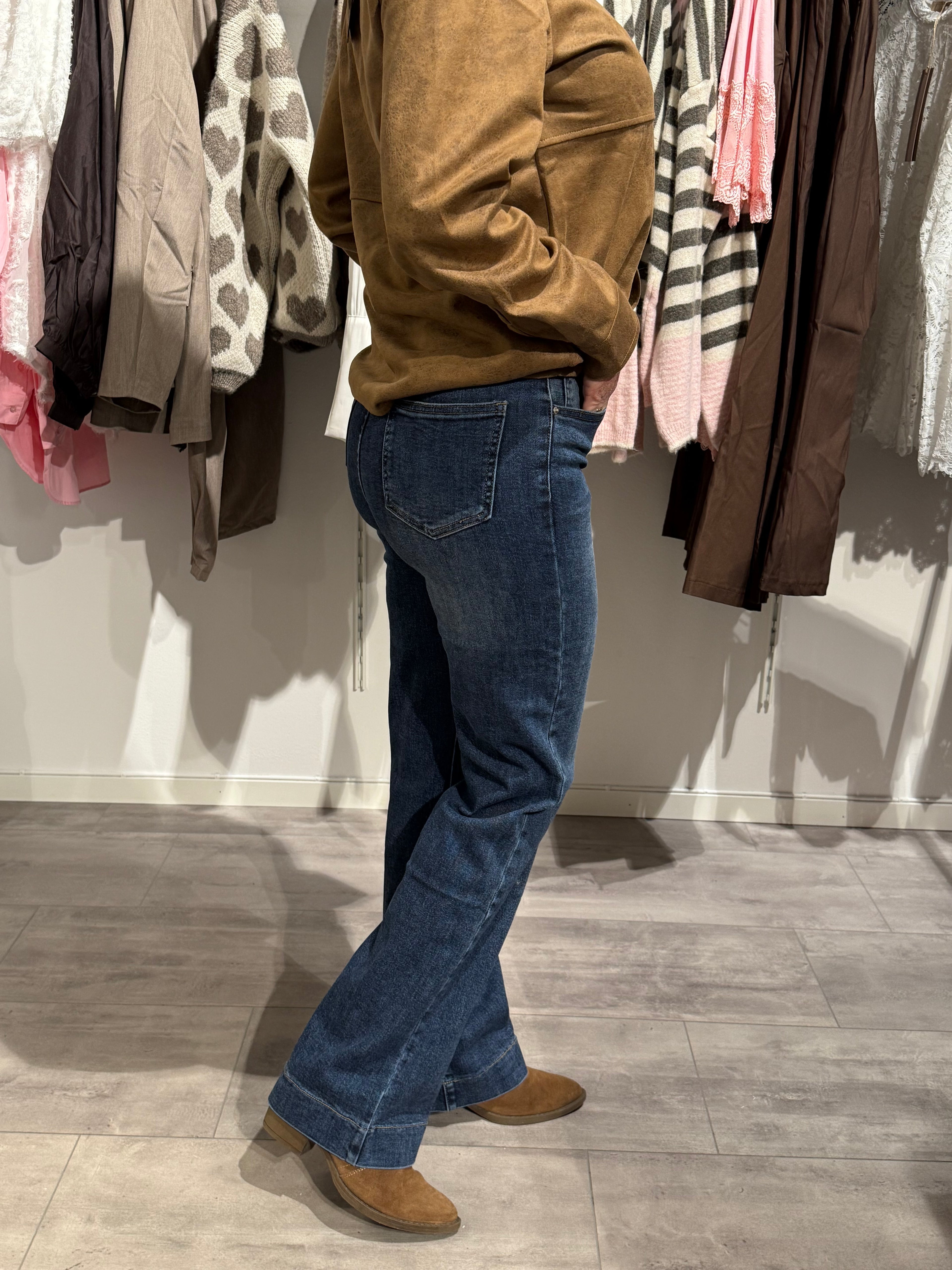 Wideleg jeans - mörkblå