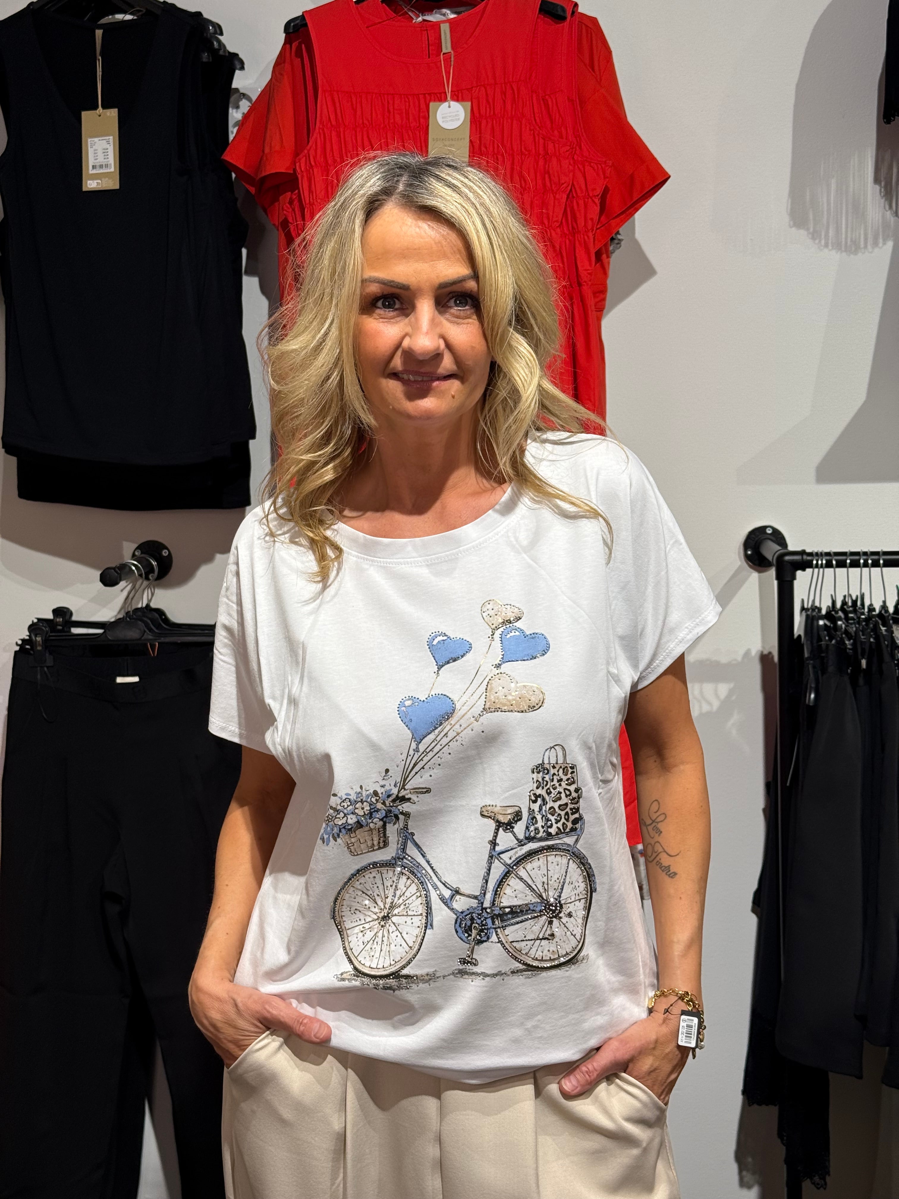 T-shirt- cykel blå