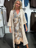 Virkad kaftan beige