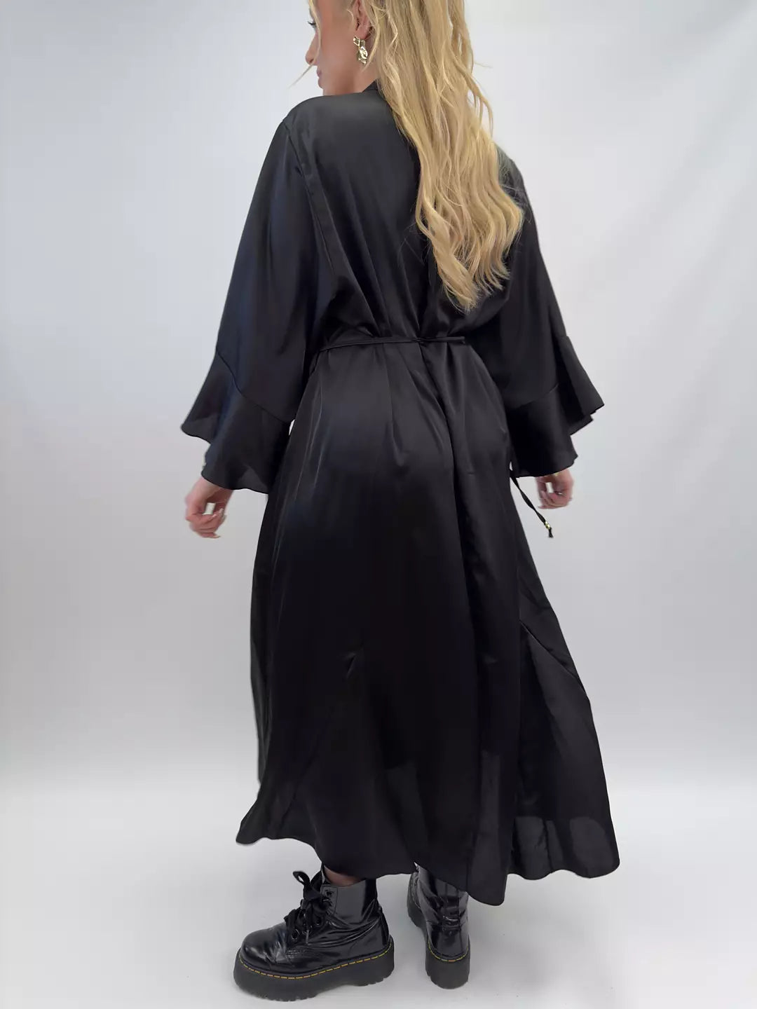 Shiny maxi dress black