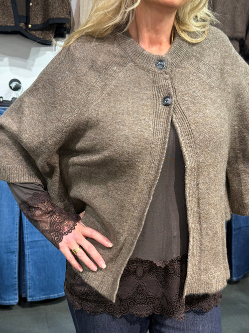 Cape cardigan - brun