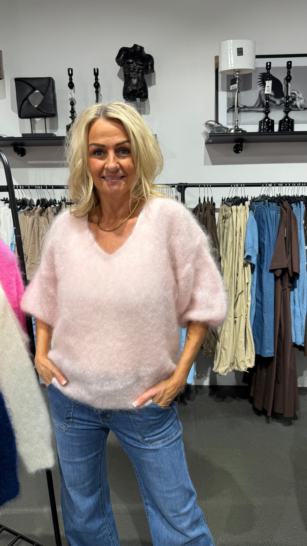 MOHAIR SHORT SLEEVE  - BABY PINK