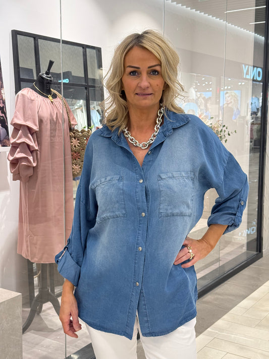 Jeansskjorta tencell