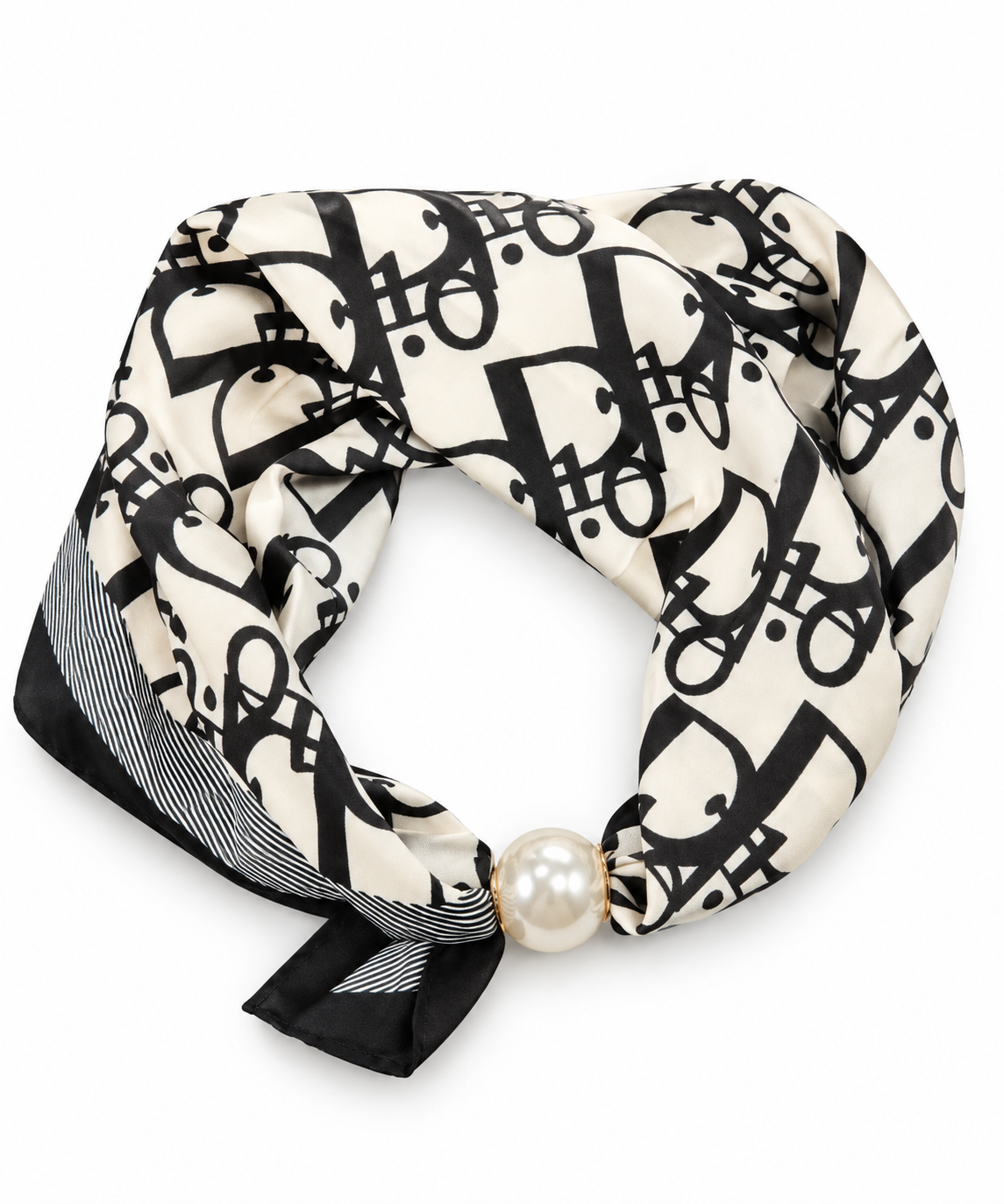 Scarf magnetspänne- vit/svart