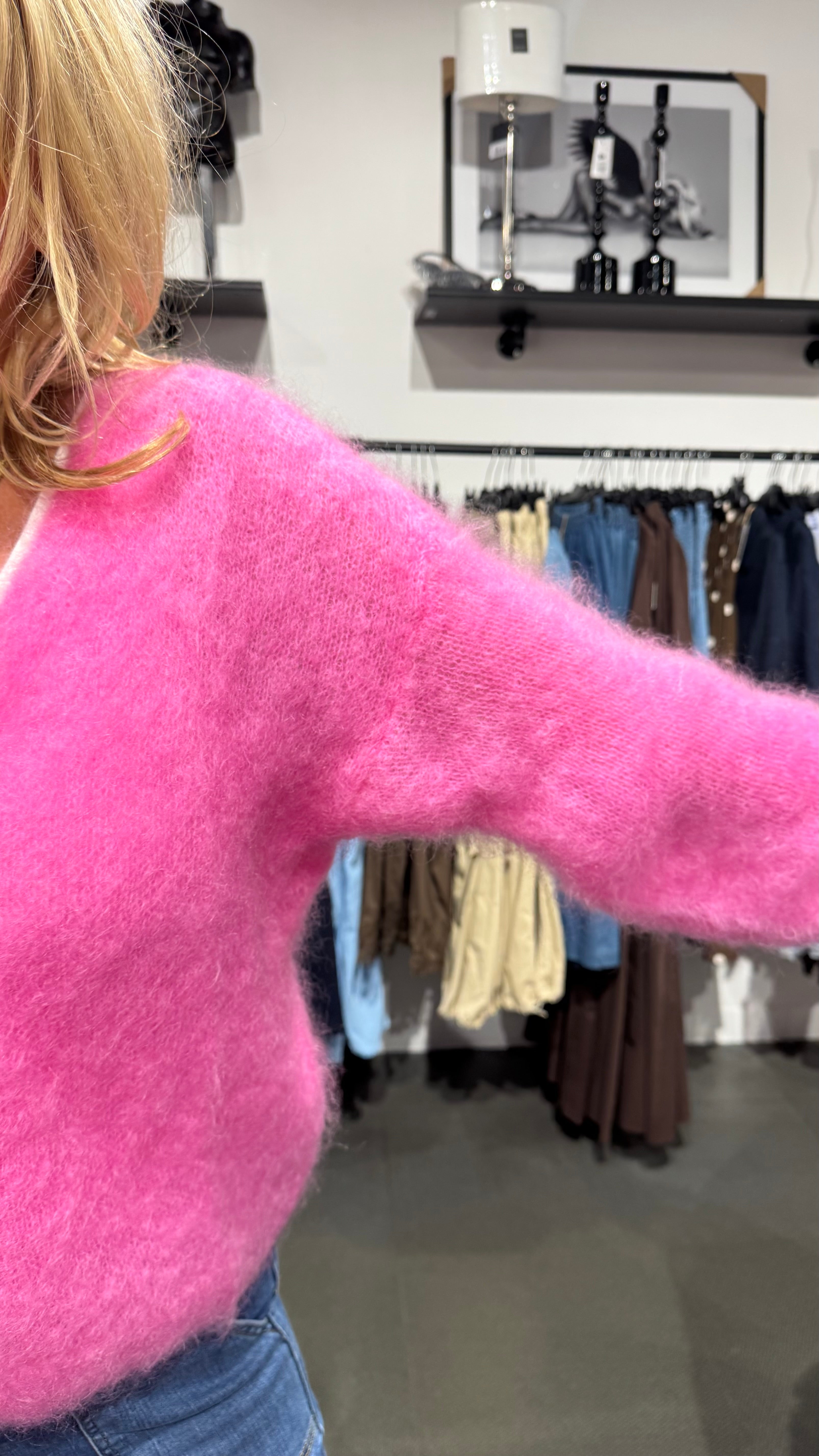 MOHAIR CARDIGAN - CERISE