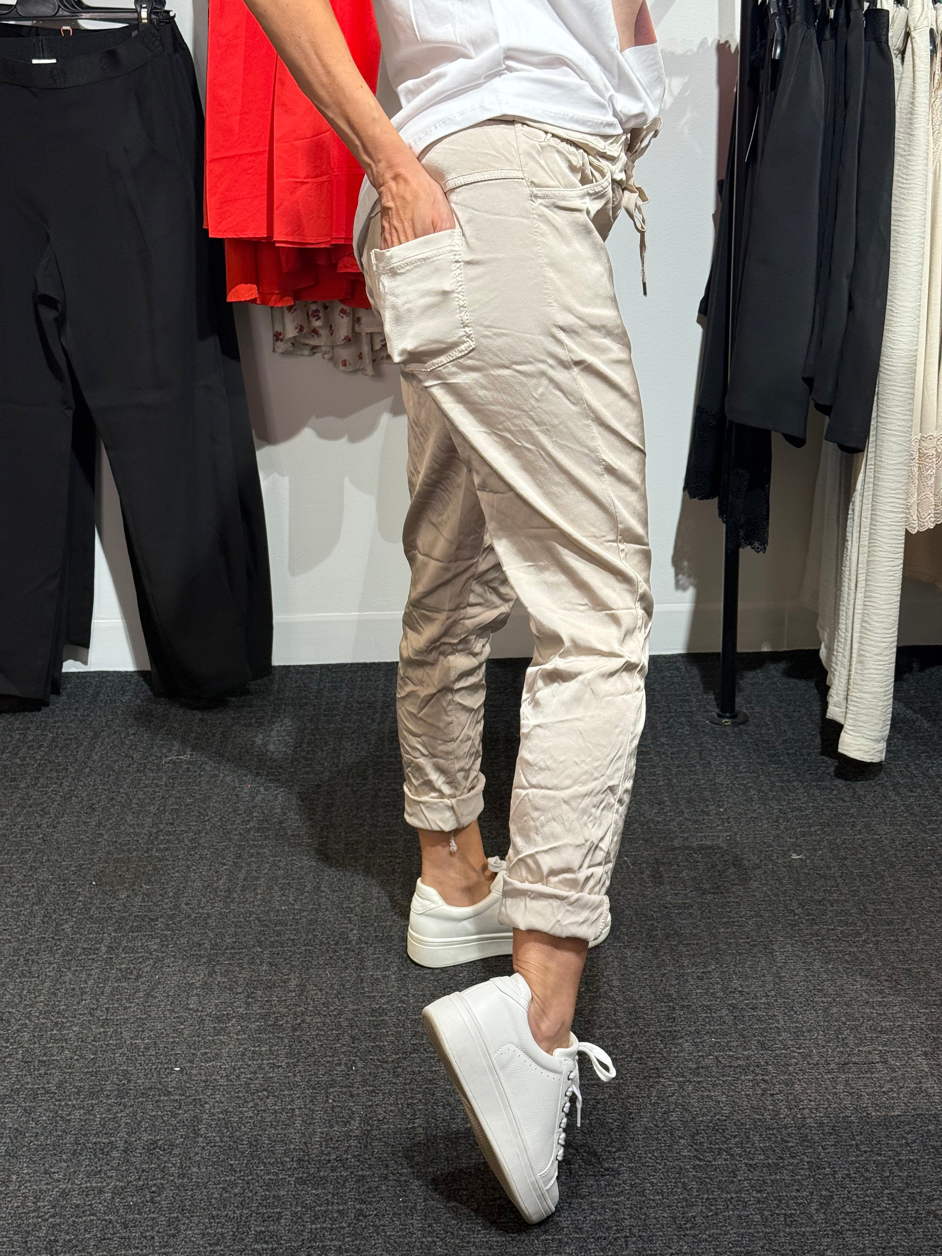 Glossy pant ilma - beige