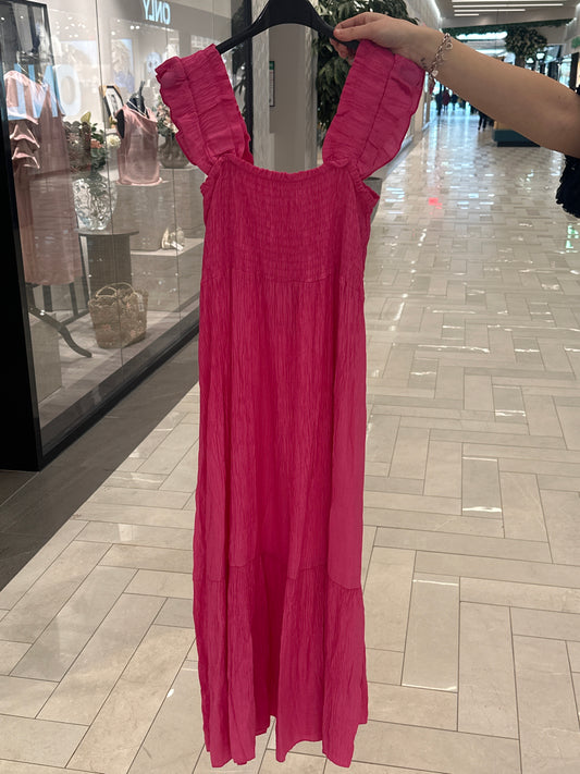Smock klänning cerise rosa