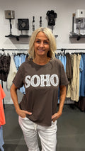 Soho t-shirt spets - brun
