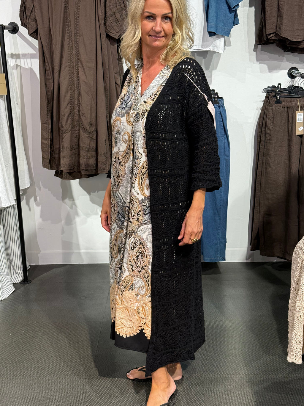 Virkad kaftan- svart