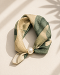Scarf magnetspänne - grön/beige