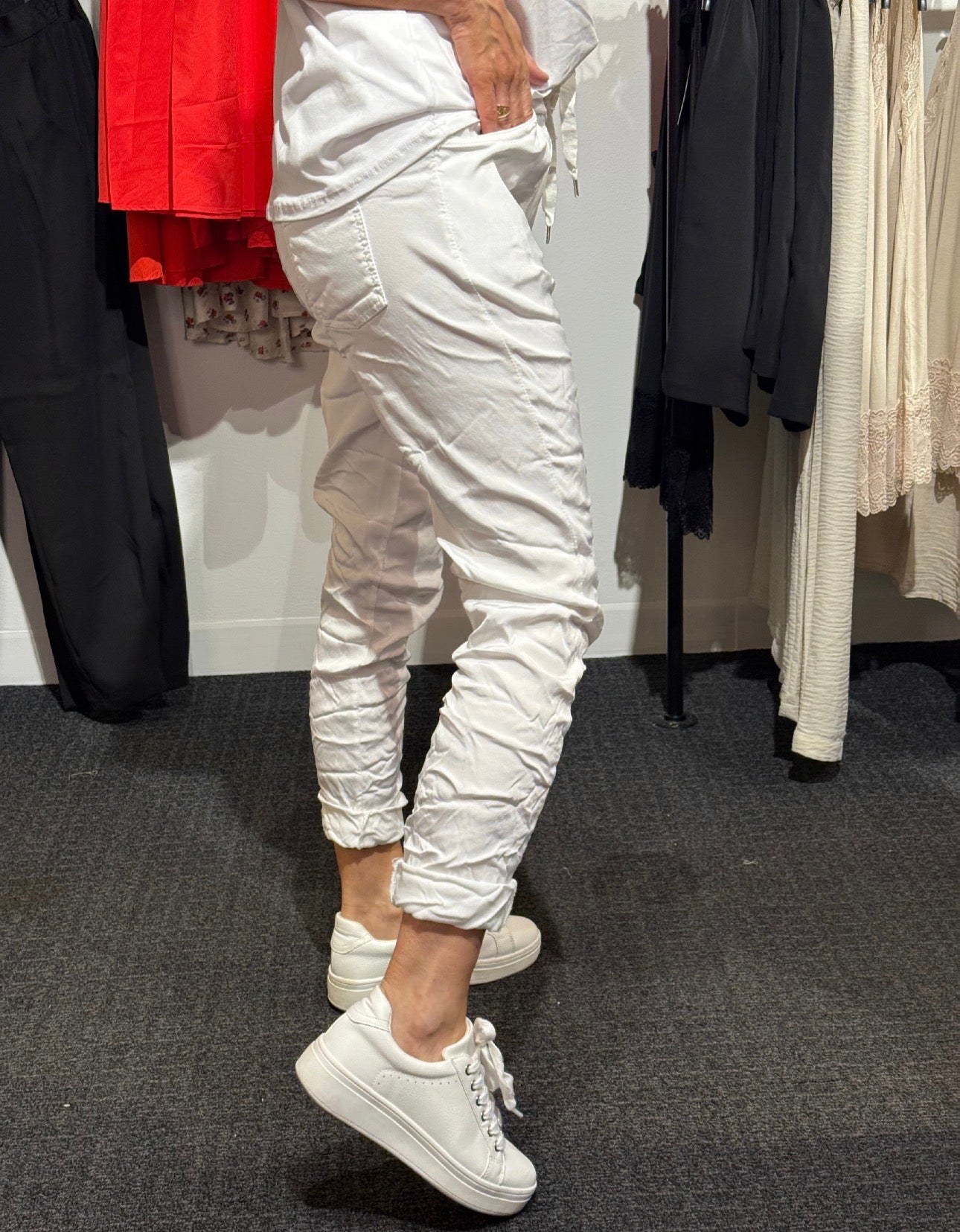 Glossy pant Ilma - White