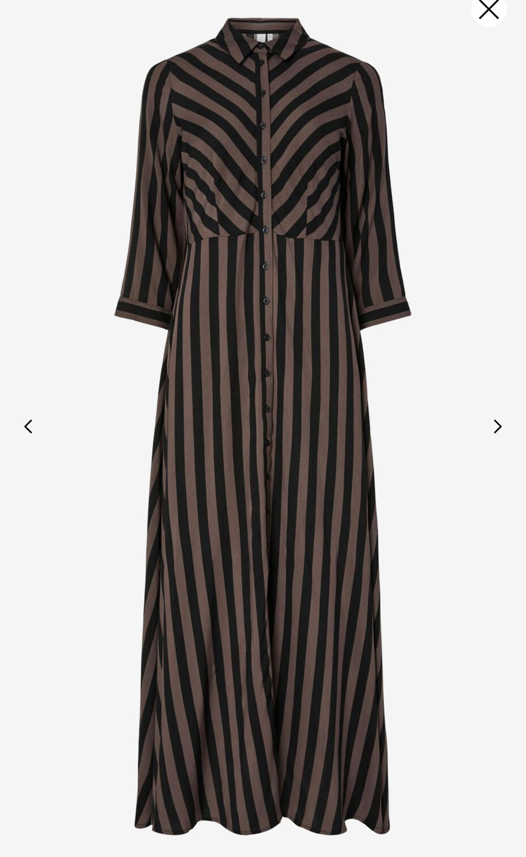 SAVANNA KLÄNNING- randig choklad/svart