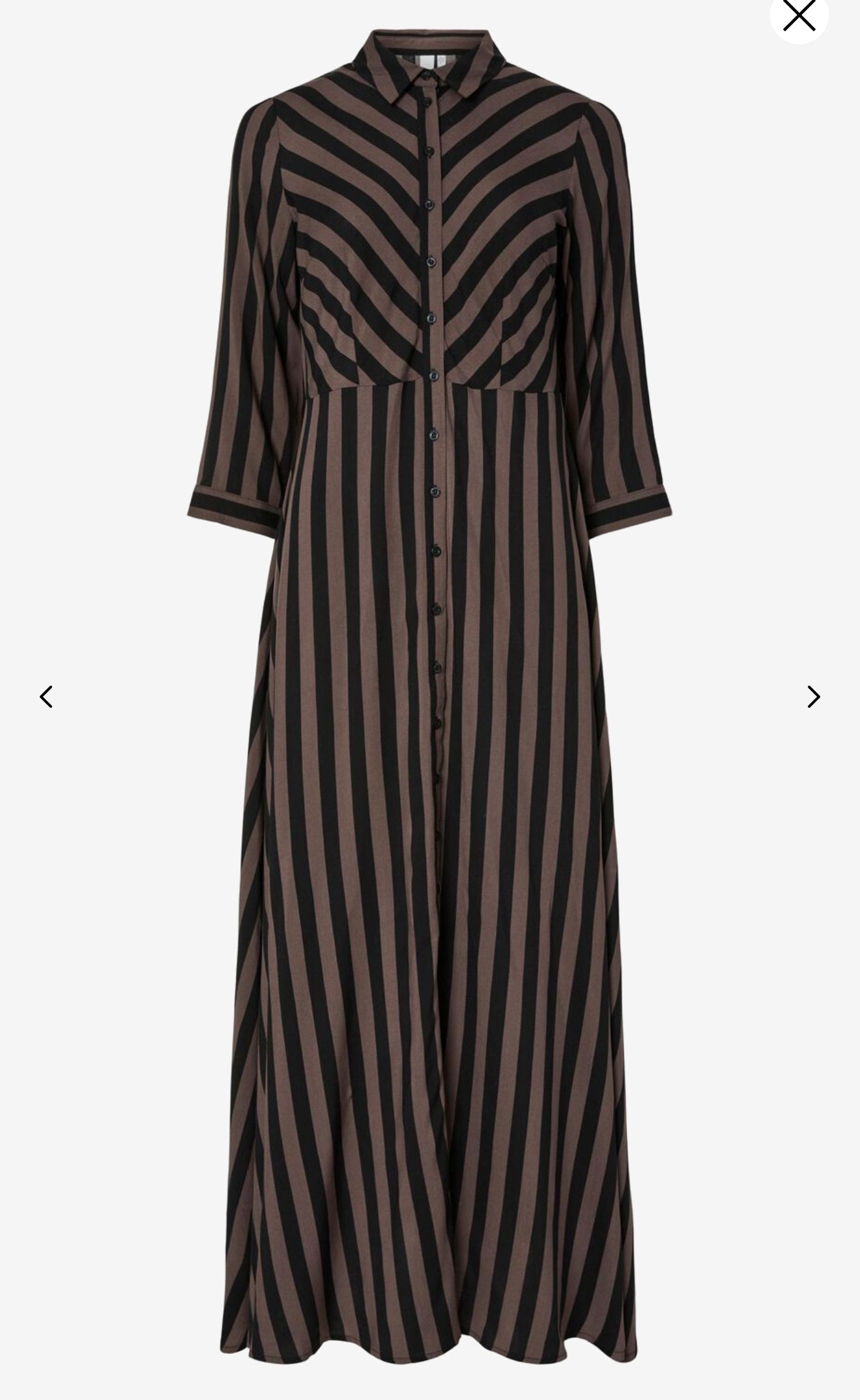 SAVANNA KLÄNNING- randig choklad/svart