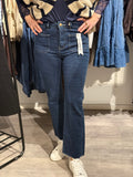 Flare jeans pocket - mörkblå
