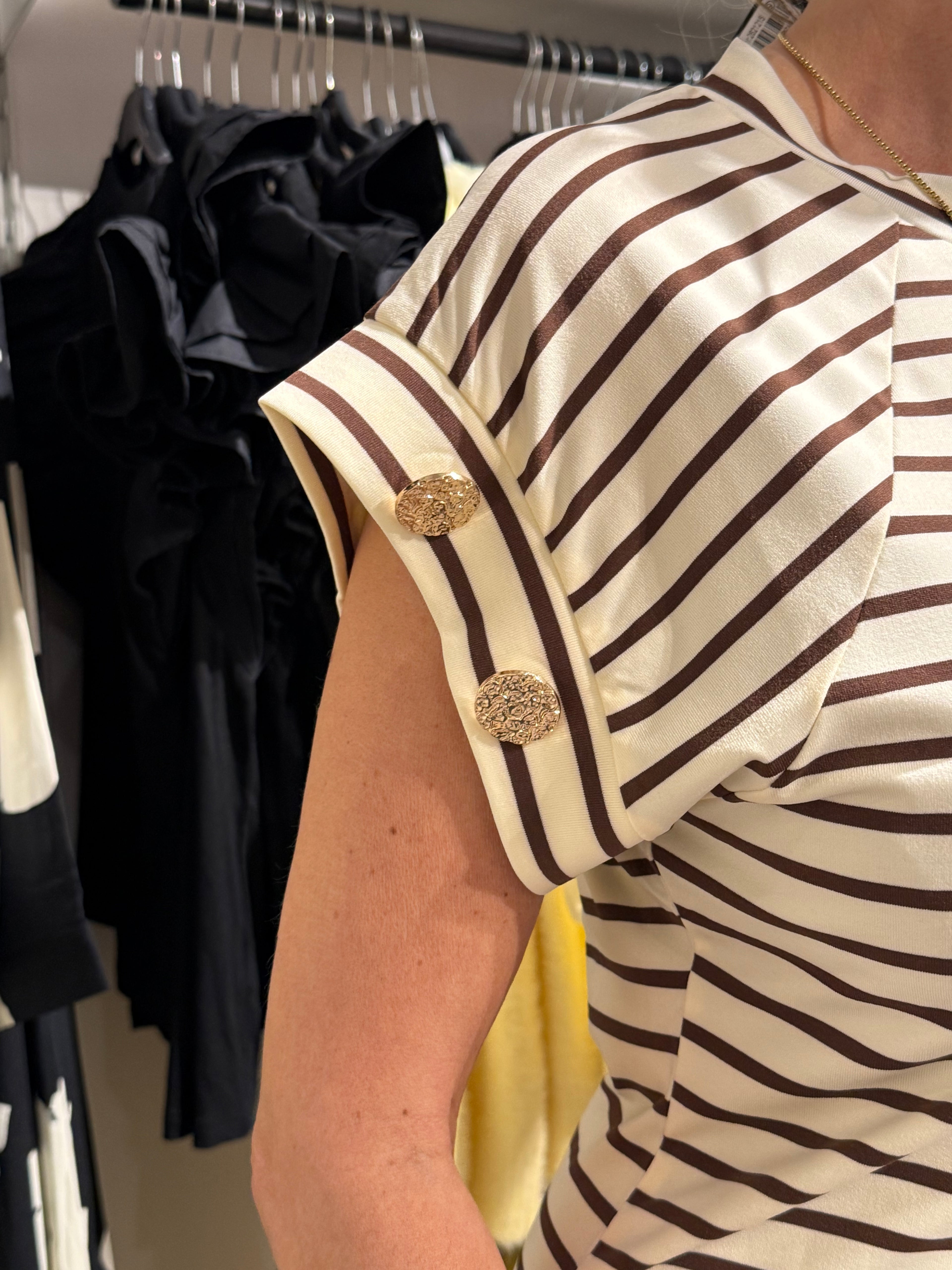 Striped dress- Brown