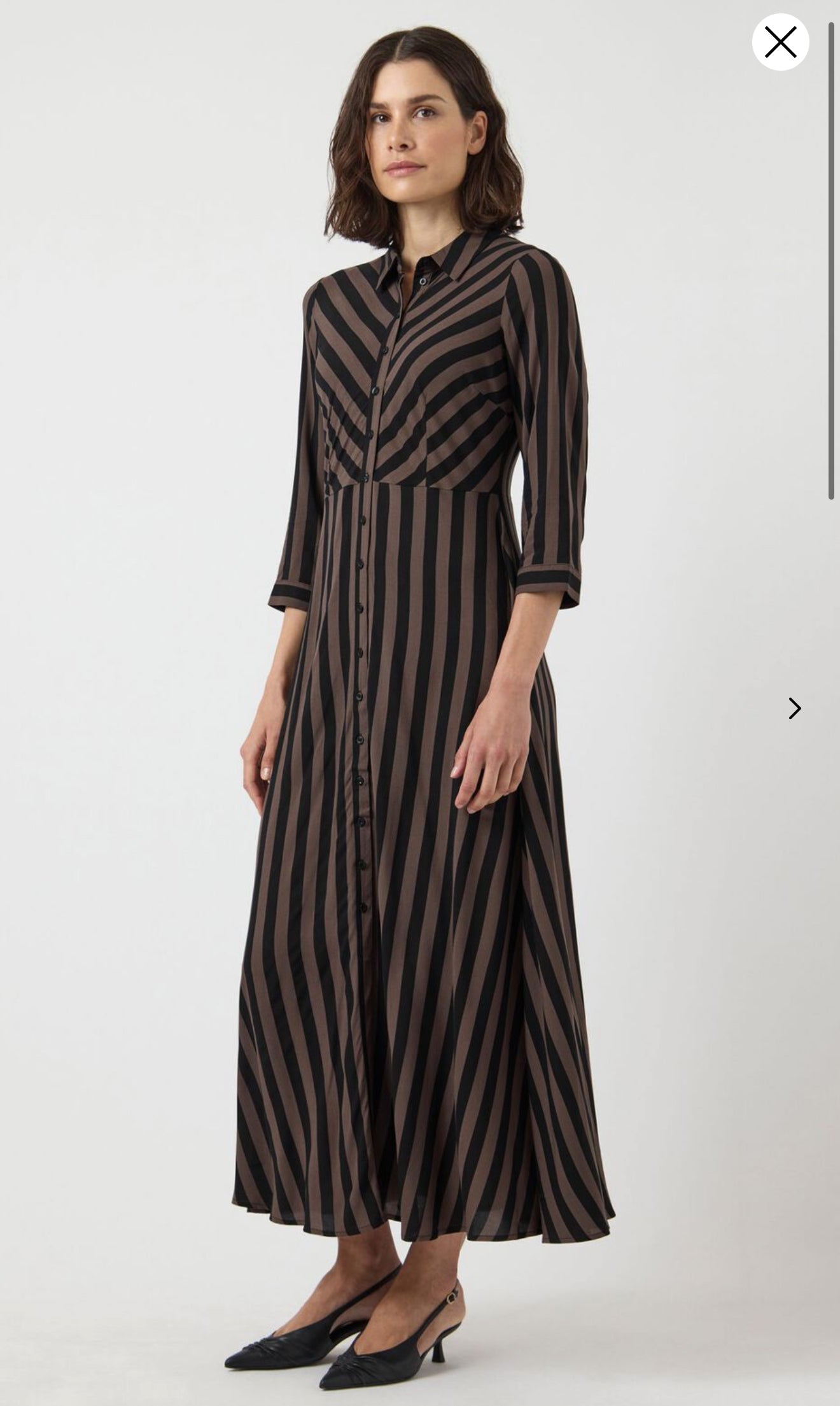 SAVANNA KLÄNNING- randig choklad/svart