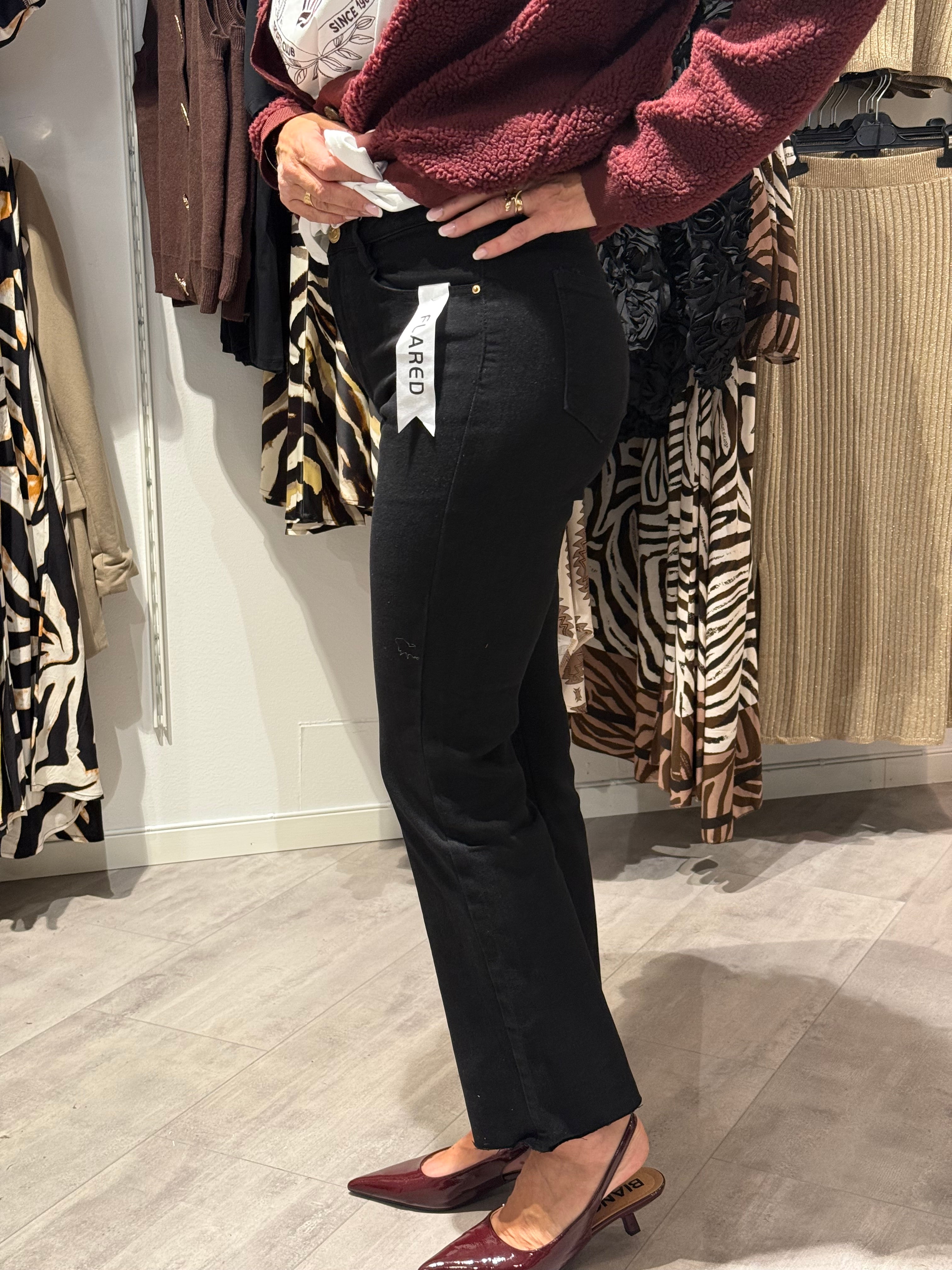 Black flared jeans