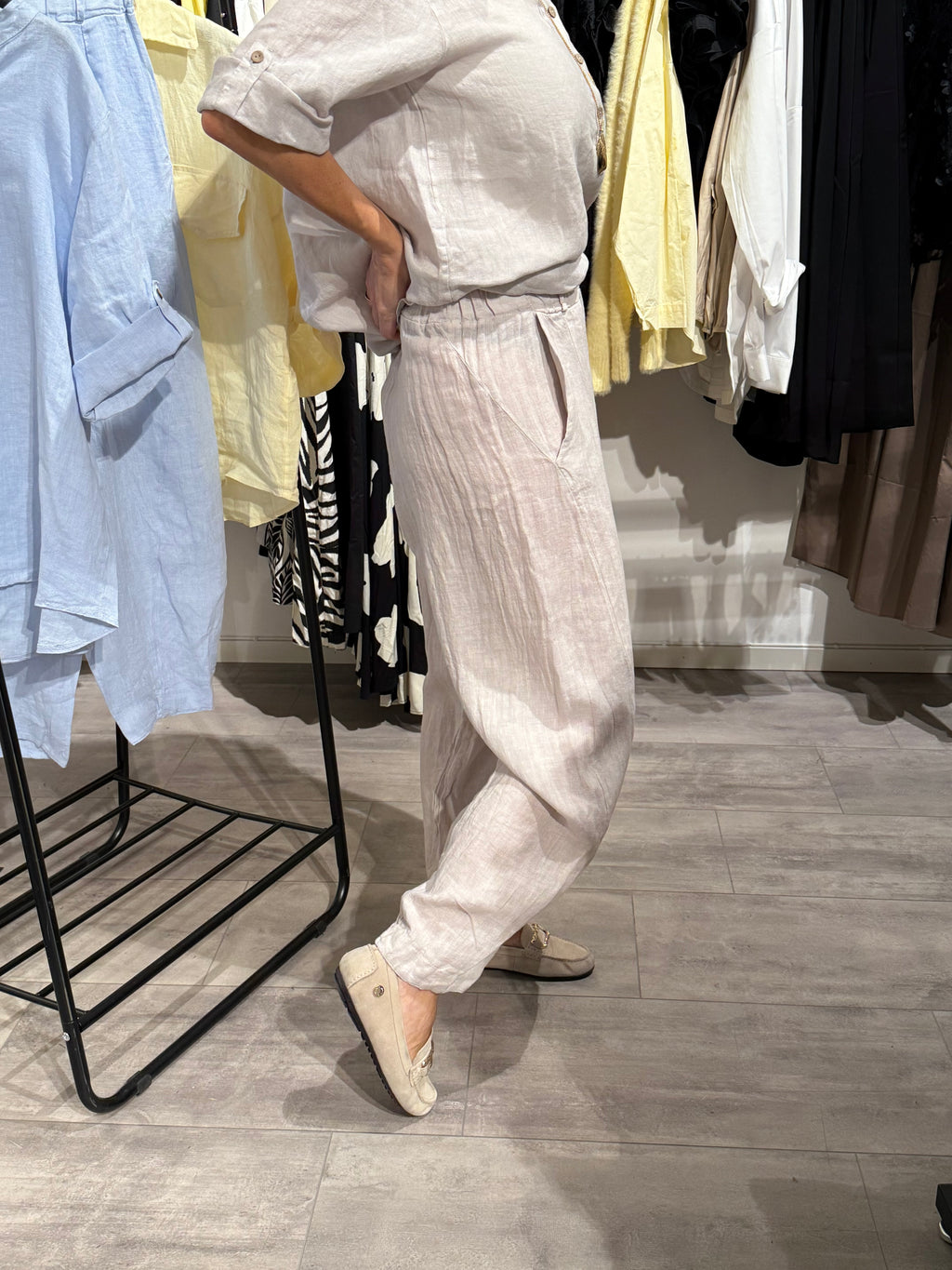 MdcEvra linne ballong byxa- beige