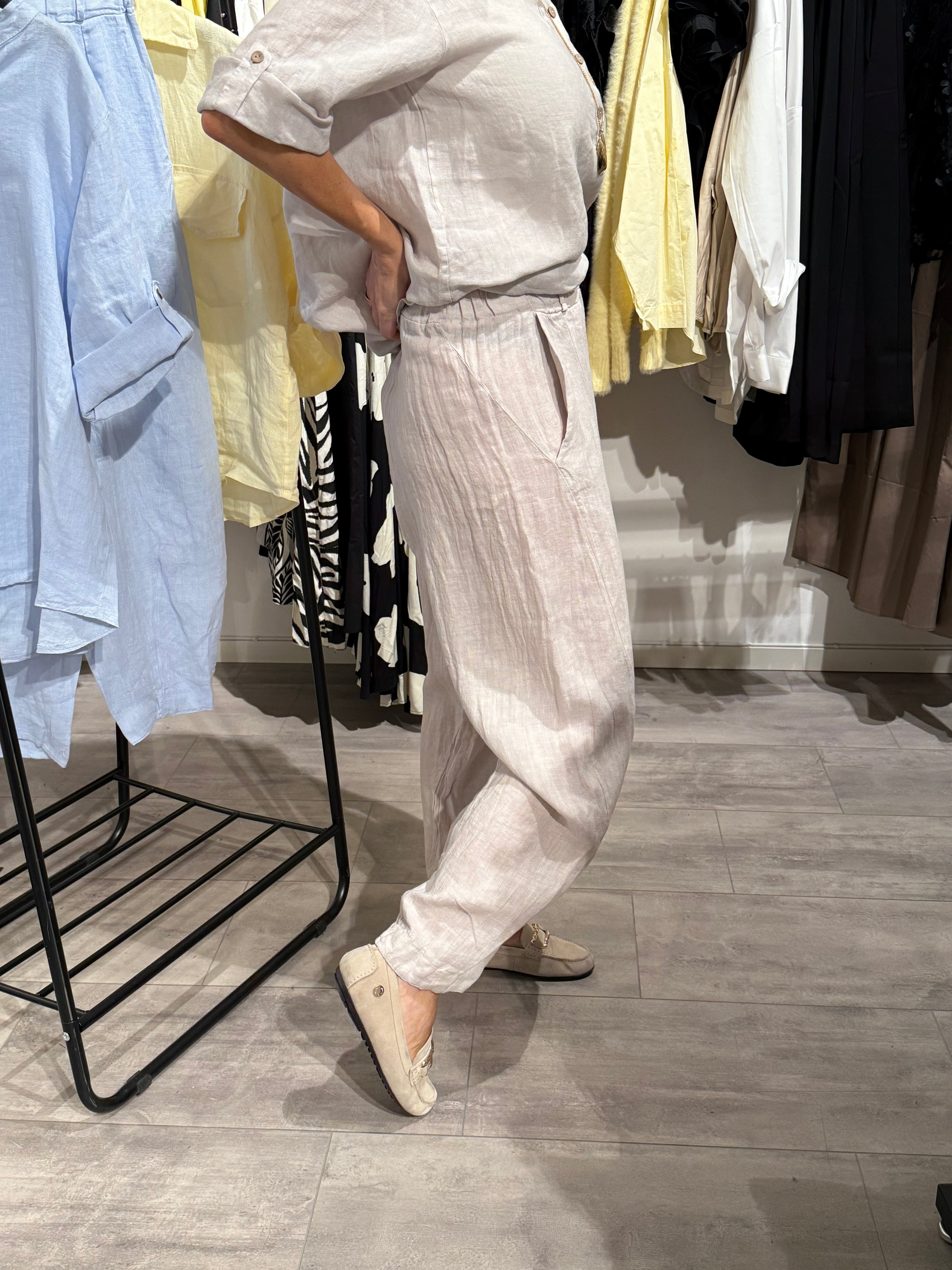 MdcEvra linne ballong byxa- beige