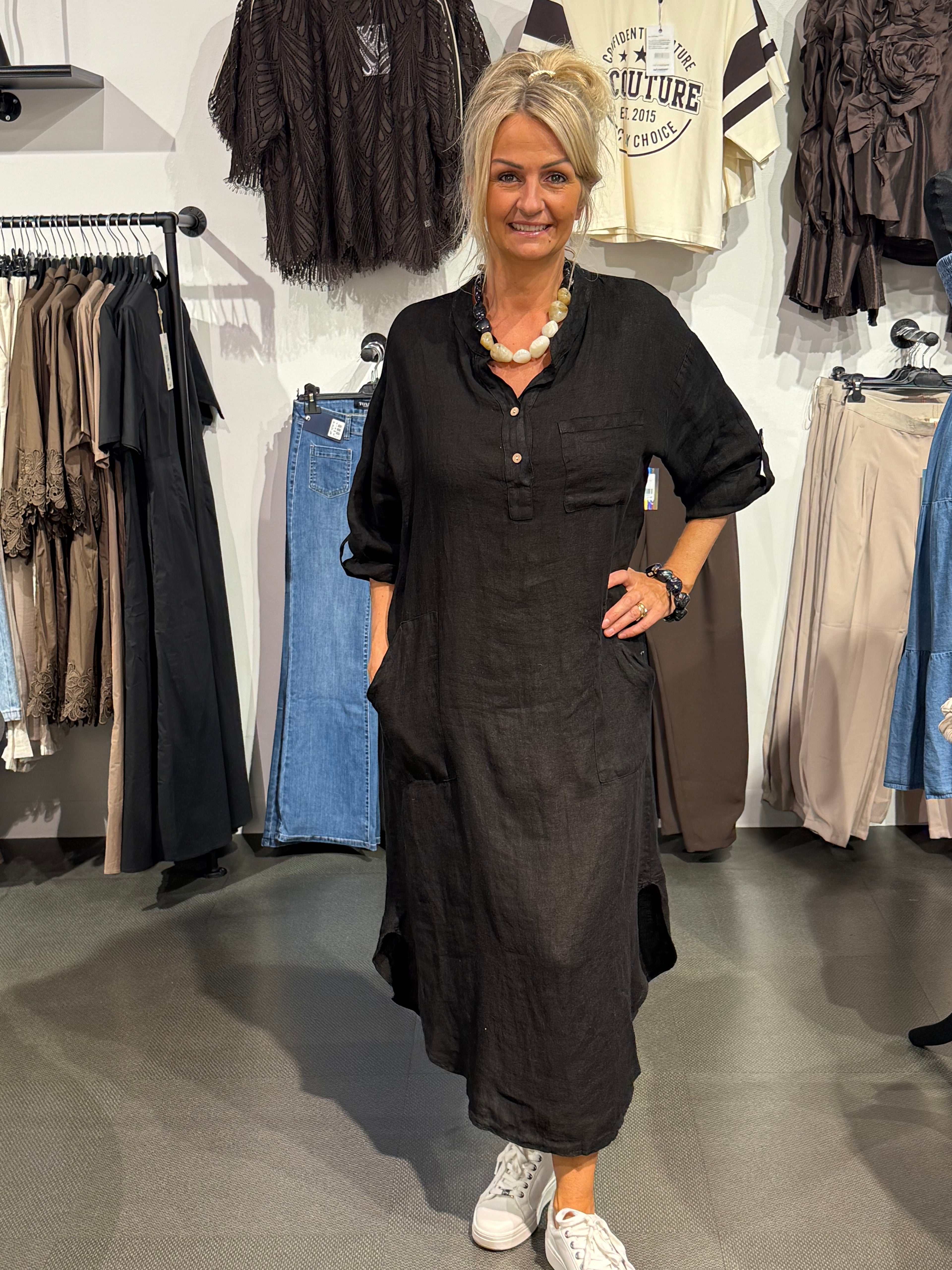 MdcMarike linneklänning- svart