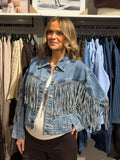 Denim fringe jacket