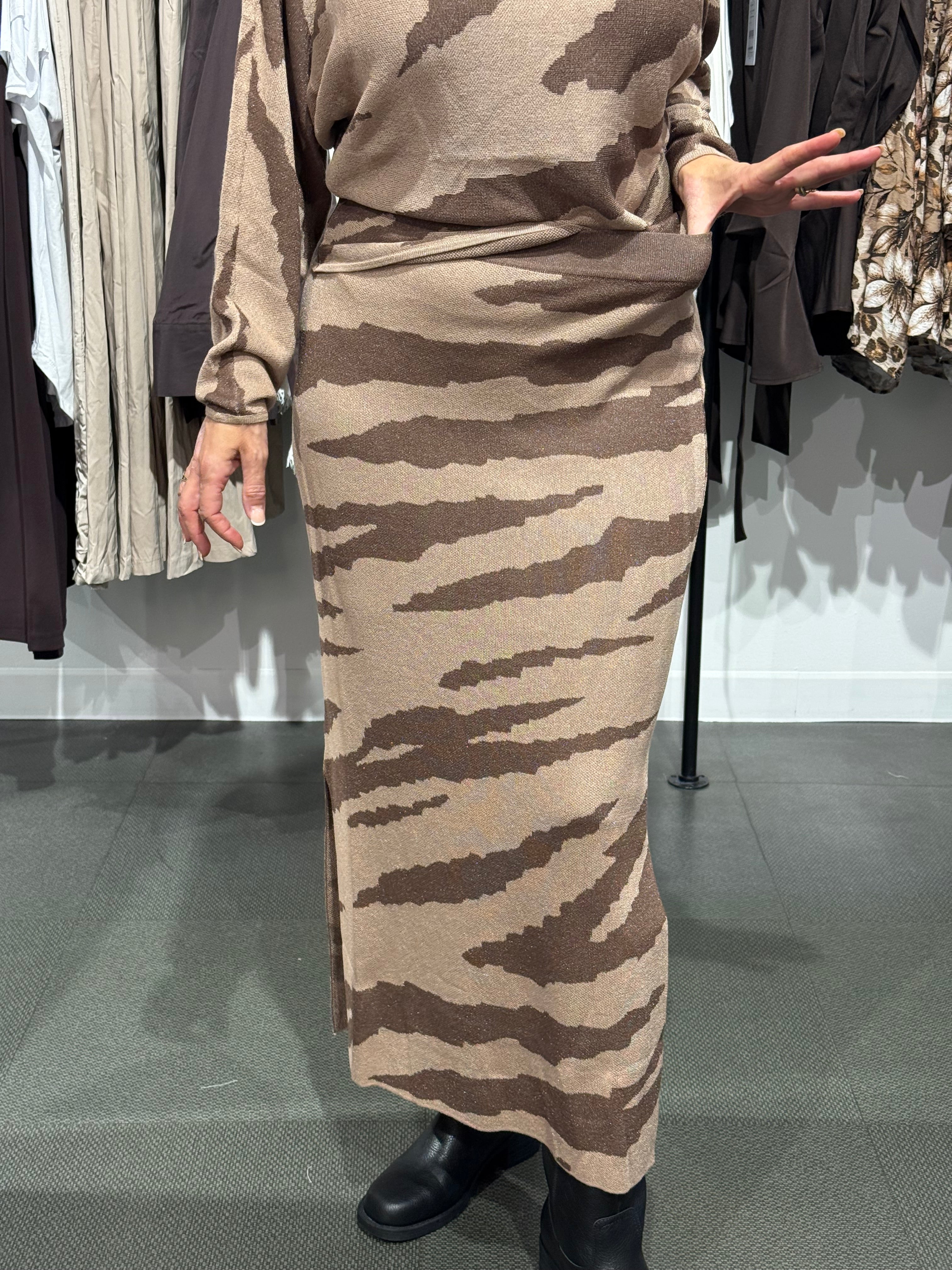 ELEANOR SKIRT DEEP BROWN/TAUPE