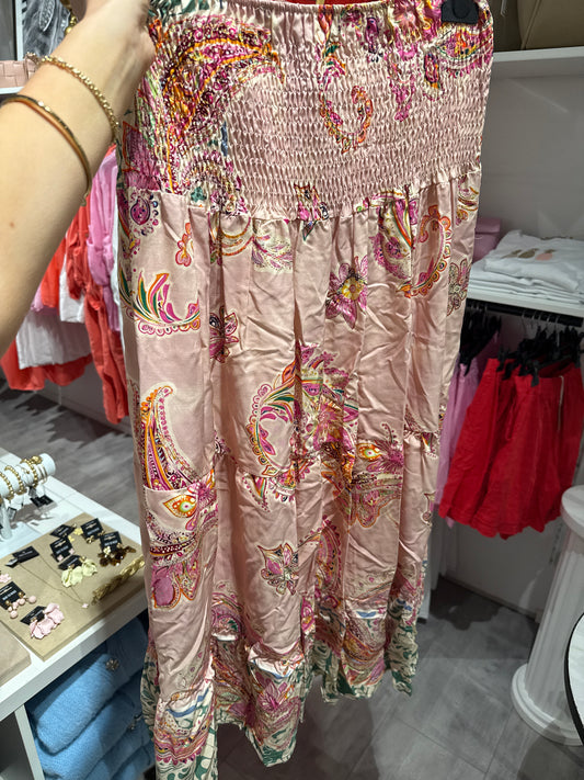 Smock kjol ljusrosa