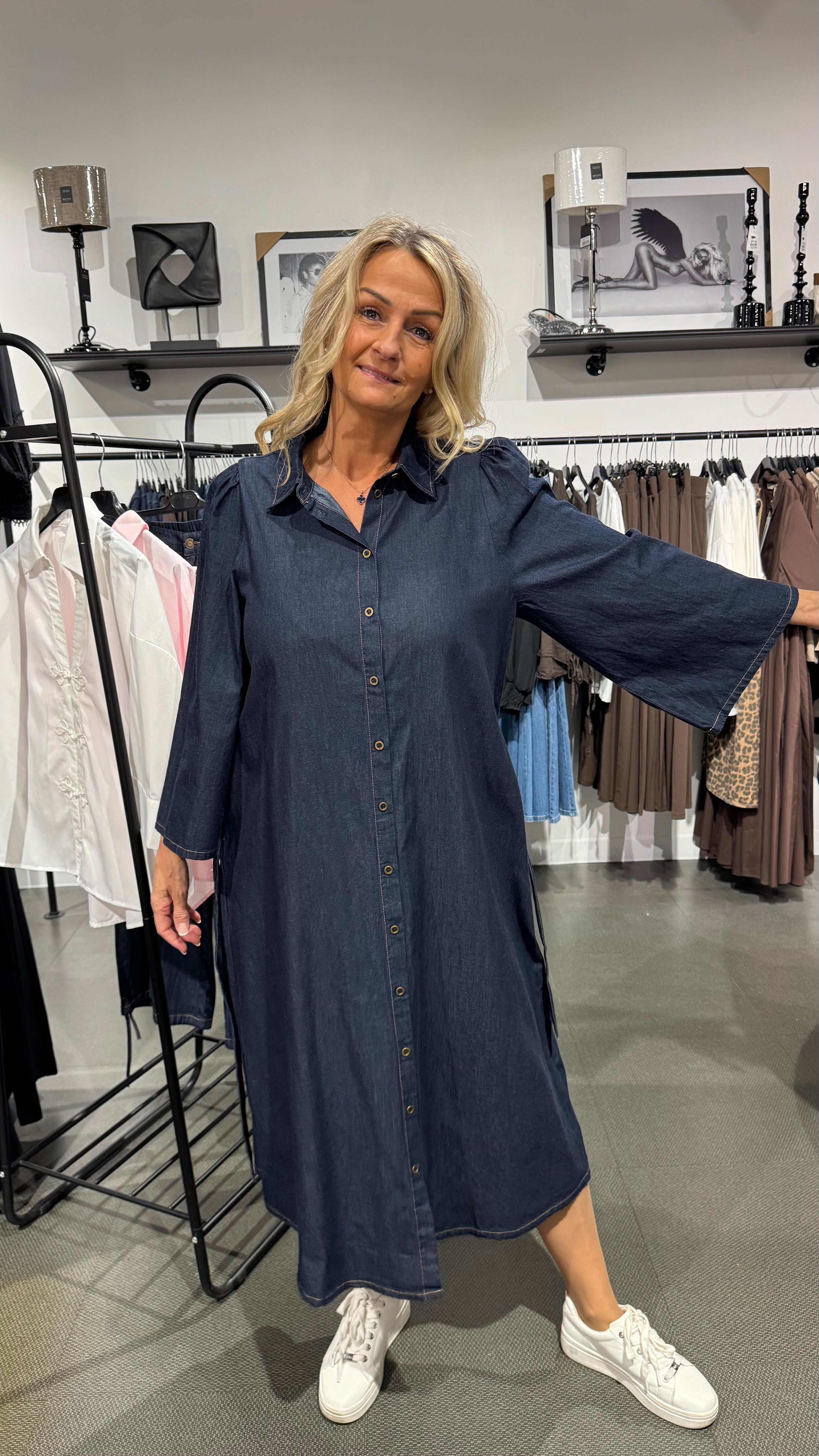 Ganja sleeve dress - denim