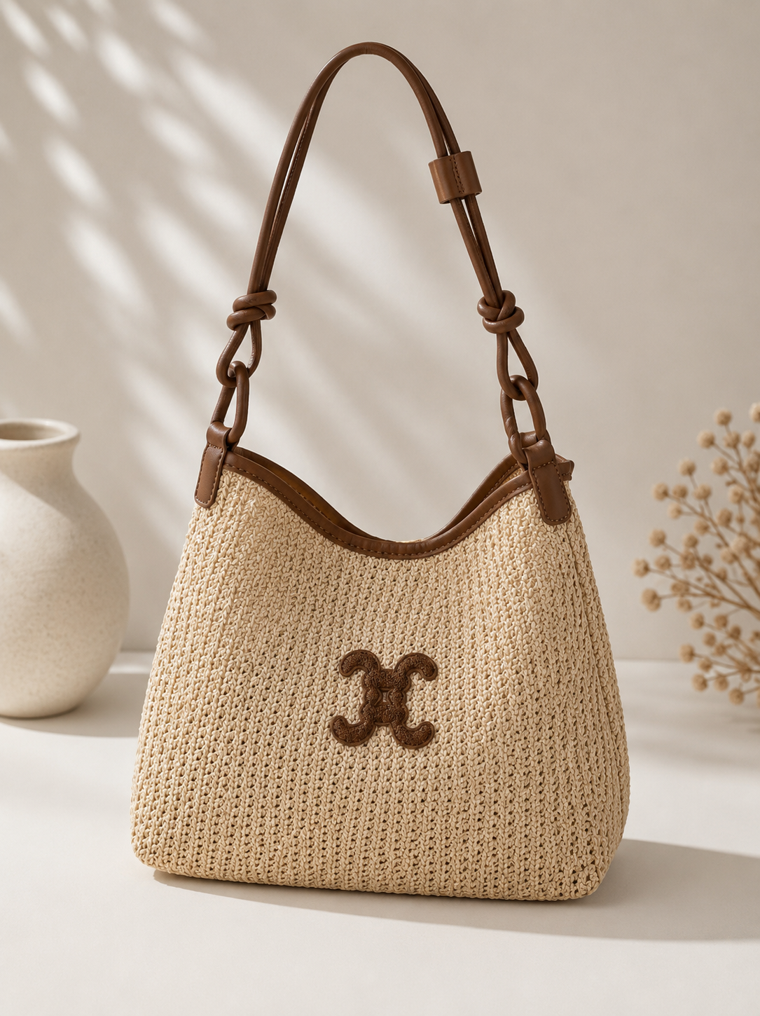 CC straw bag - camel