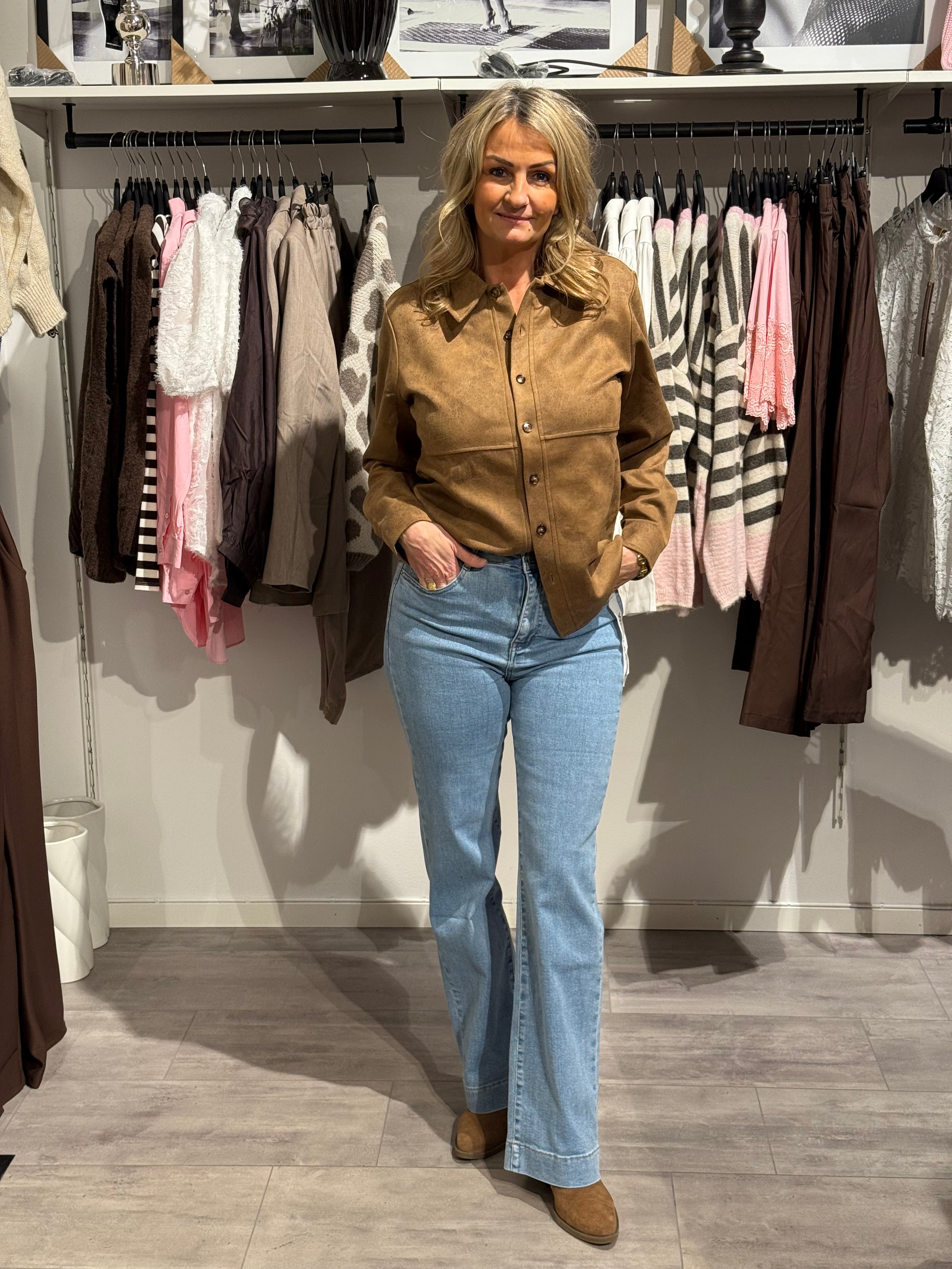 Wideleg jeans - ljusblå