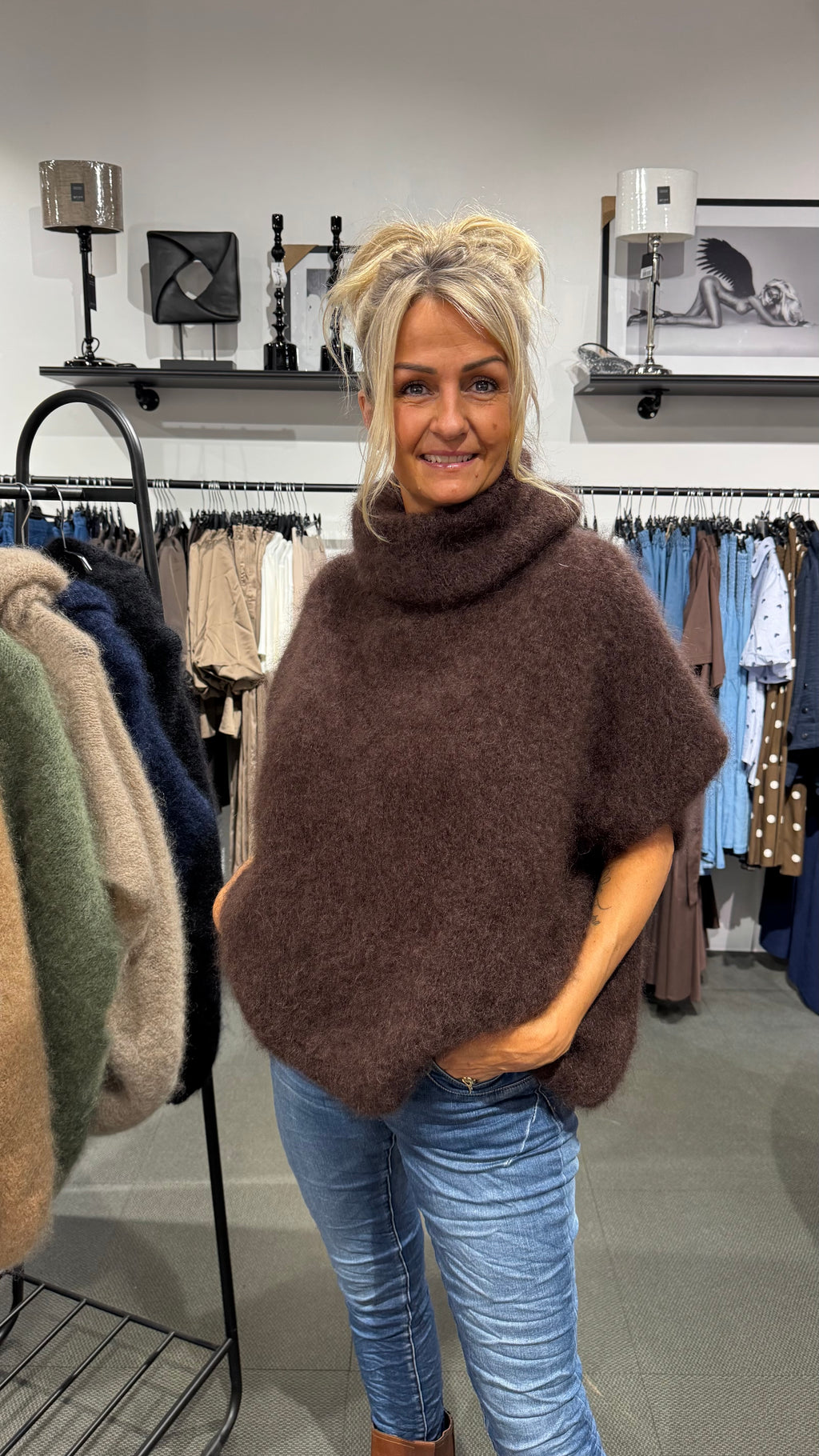 MOHAIR POLO - CHOCOLATE BROWN