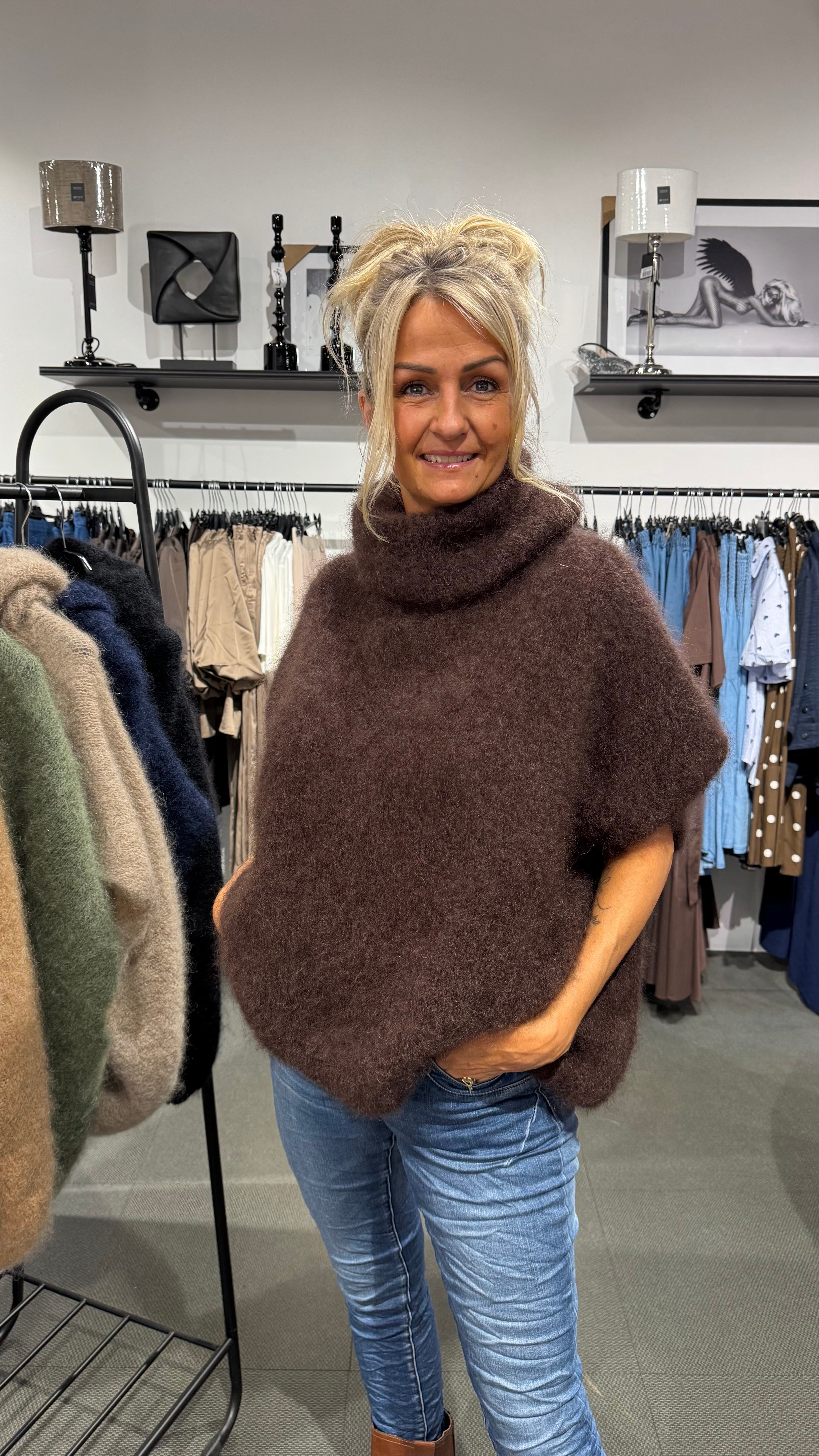 MOHAIR POLO - CHOCOLATE BROWN